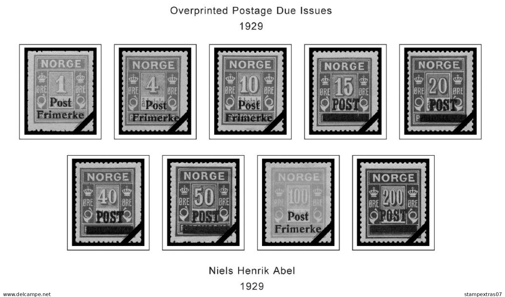 NORWAY 1855-2010 STAMP ALBUM PAGES (183 B&w Illustrated Pages) - Engels