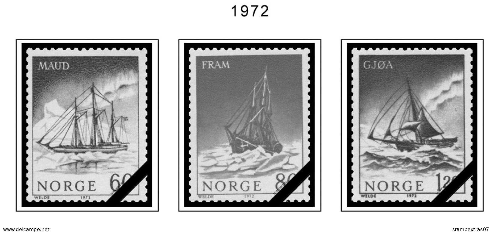 NORWAY 1855-2010 STAMP ALBUM PAGES (183 b&w illustrated pages)