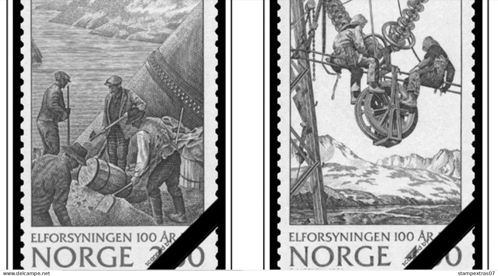 NORWAY 1855-2010 STAMP ALBUM PAGES (183 b&w illustrated pages)