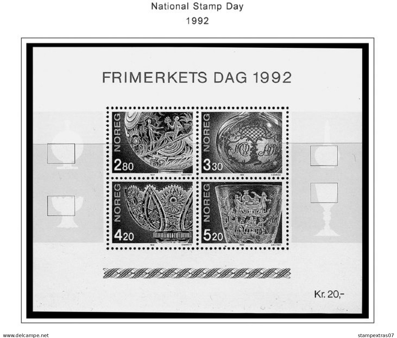 NORWAY 1855-2010 STAMP ALBUM PAGES (183 b&w illustrated pages)