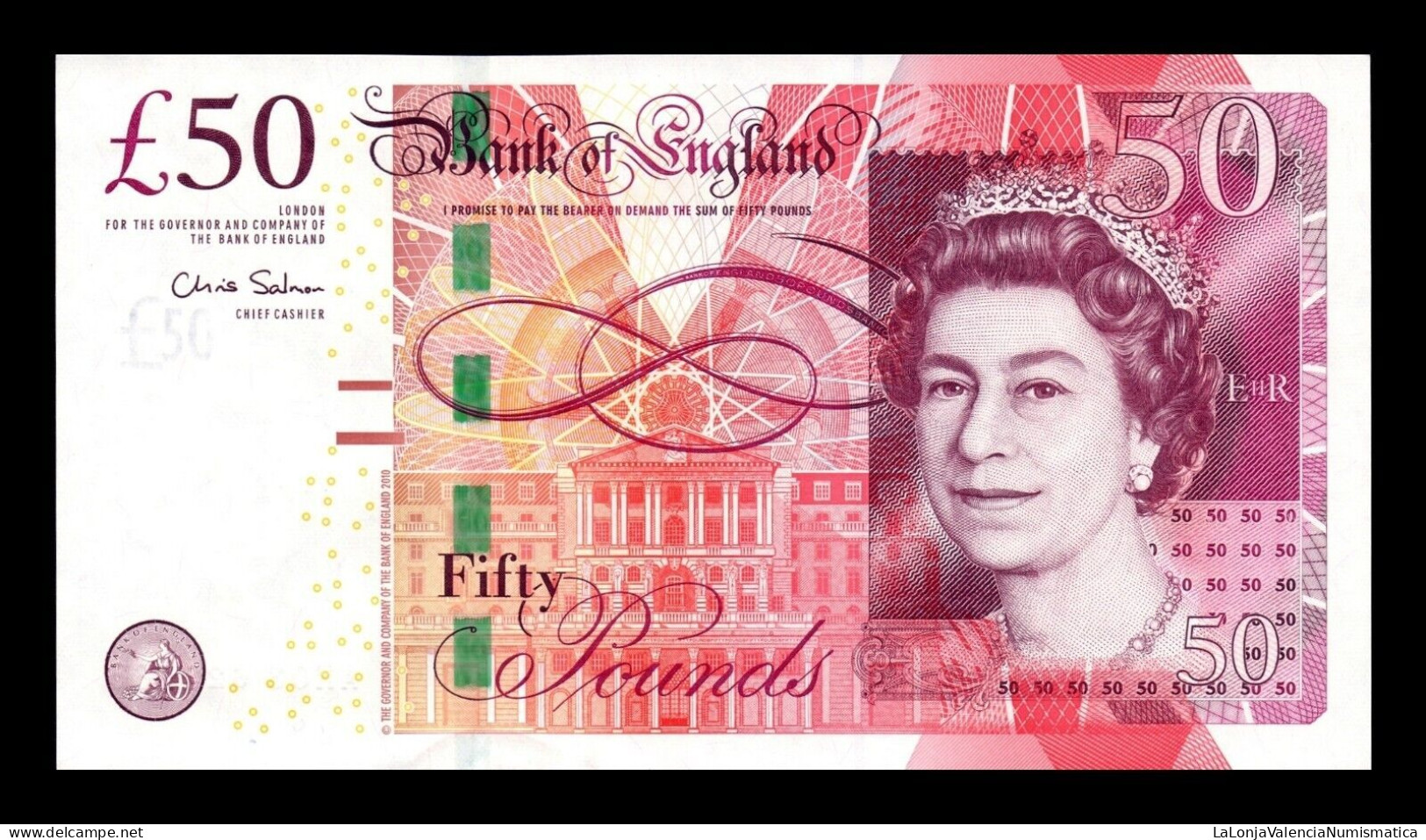 Gran Bretaña Great Britain 50 Pounds Elizabeth II 2010 Pick 393a Sc Unc - 50 Pounds