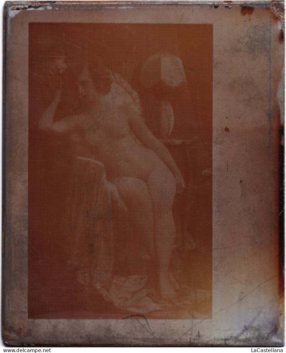 Planche De Phototypie / Collotype En Metal - Photo Gravure - Femme Nue - Carte Postale érotique - Ohne Zuordnung