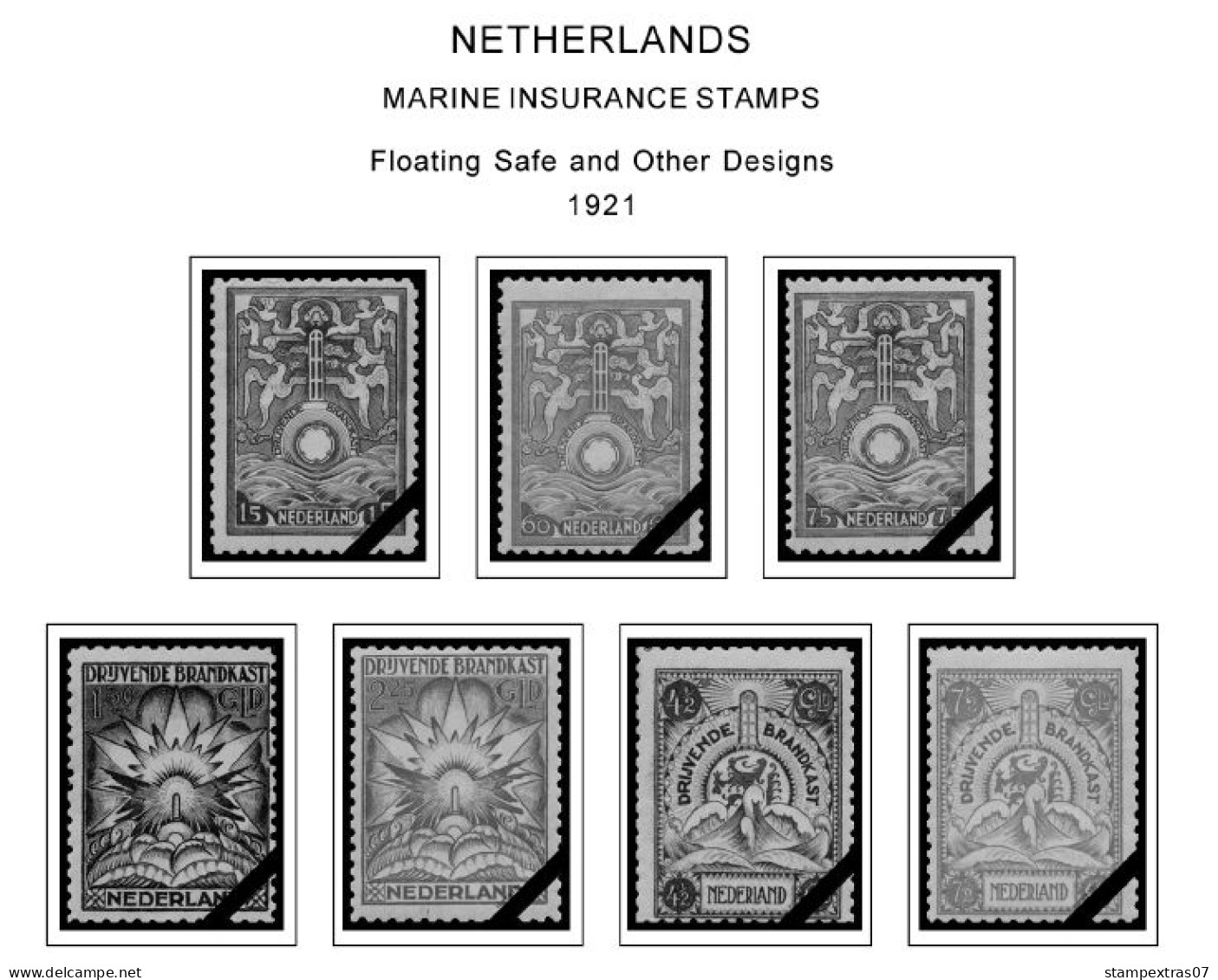 NETHERLANDS 1852-2010 + 2011-2020 STAMP ALBUM PAGES (474 b&w illustrated pages)