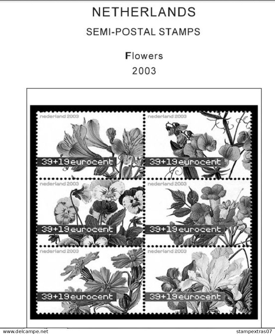 NETHERLANDS 1852-2010 + 2011-2020 STAMP ALBUM PAGES (474 b&w illustrated pages)