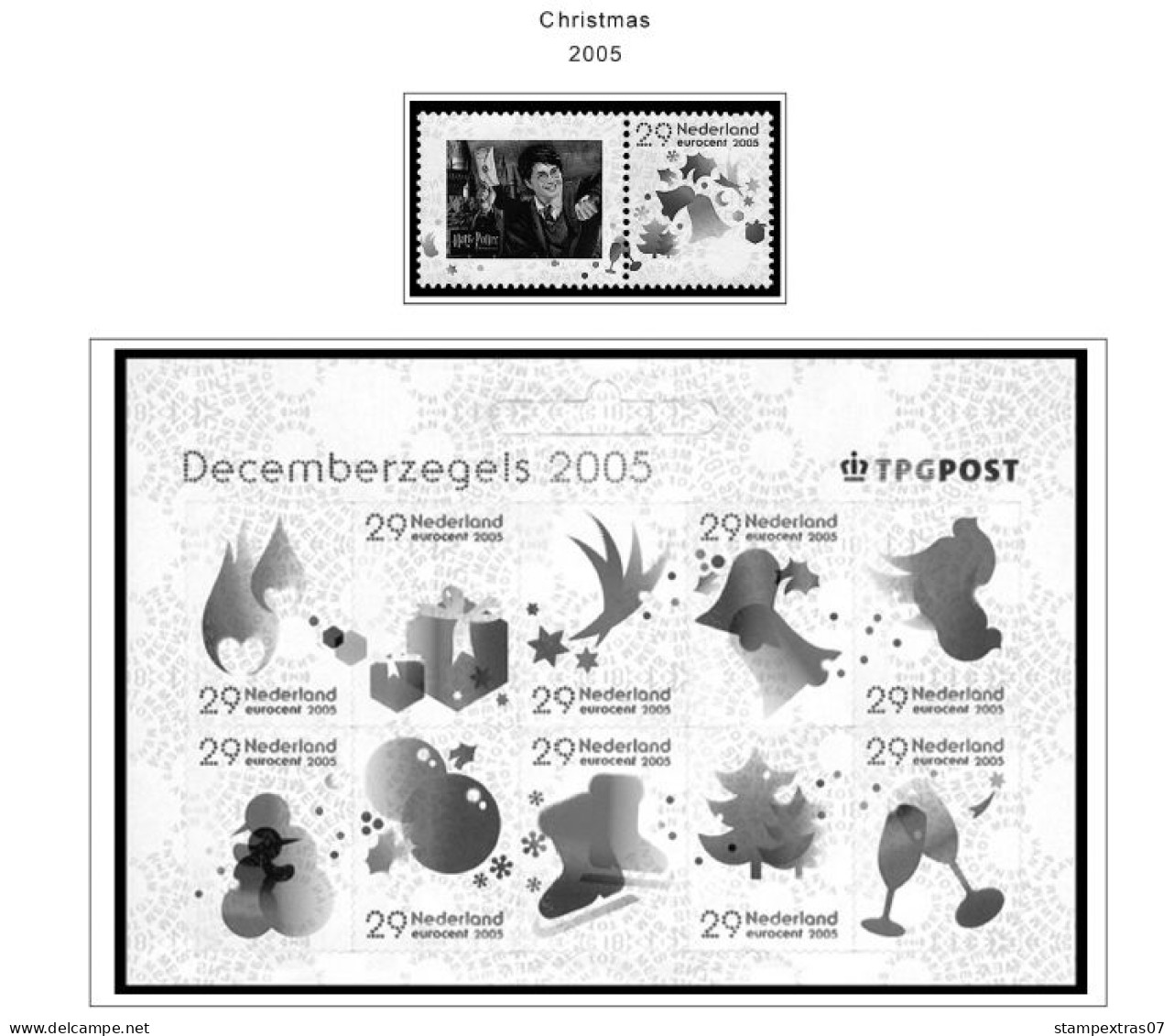 NETHERLANDS 1852-2010 + 2011-2020 STAMP ALBUM PAGES (474 b&w illustrated pages)