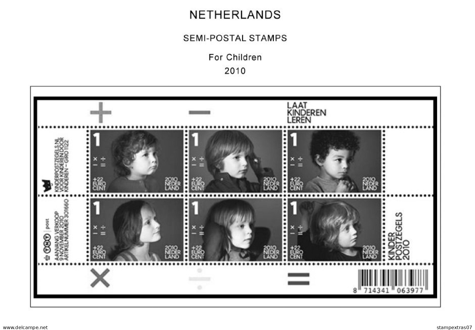 NETHERLANDS 1852-2010 + 2011-2020 STAMP ALBUM PAGES (474 b&w illustrated pages)