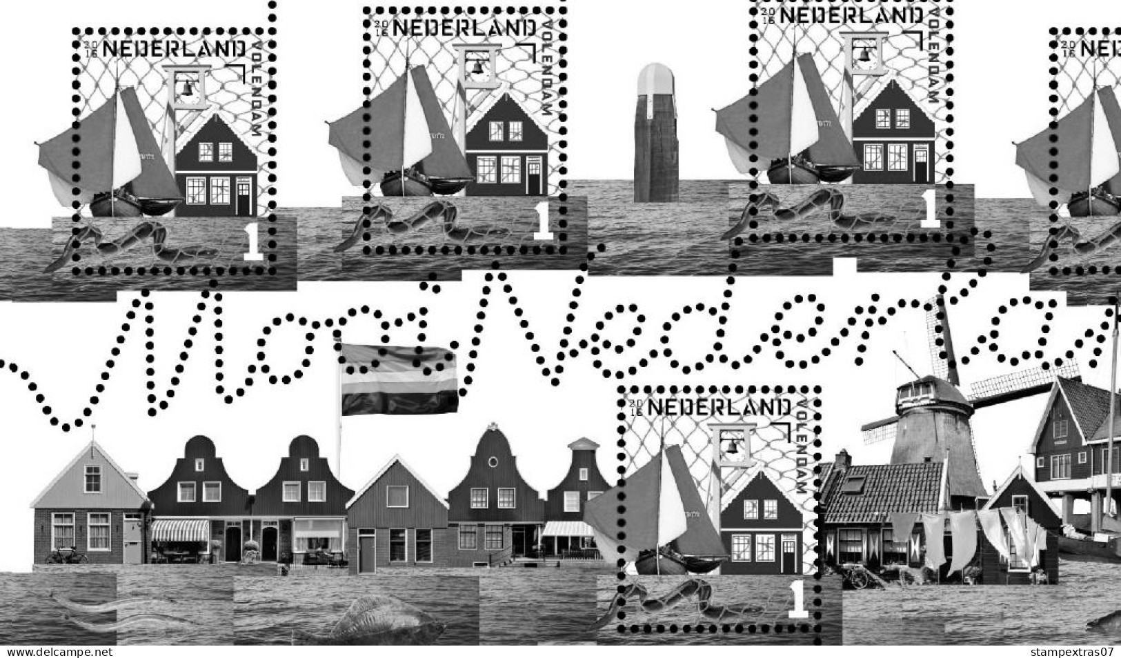 NETHERLANDS 1852-2010 + 2011-2020 STAMP ALBUM PAGES (474 b&w illustrated pages)