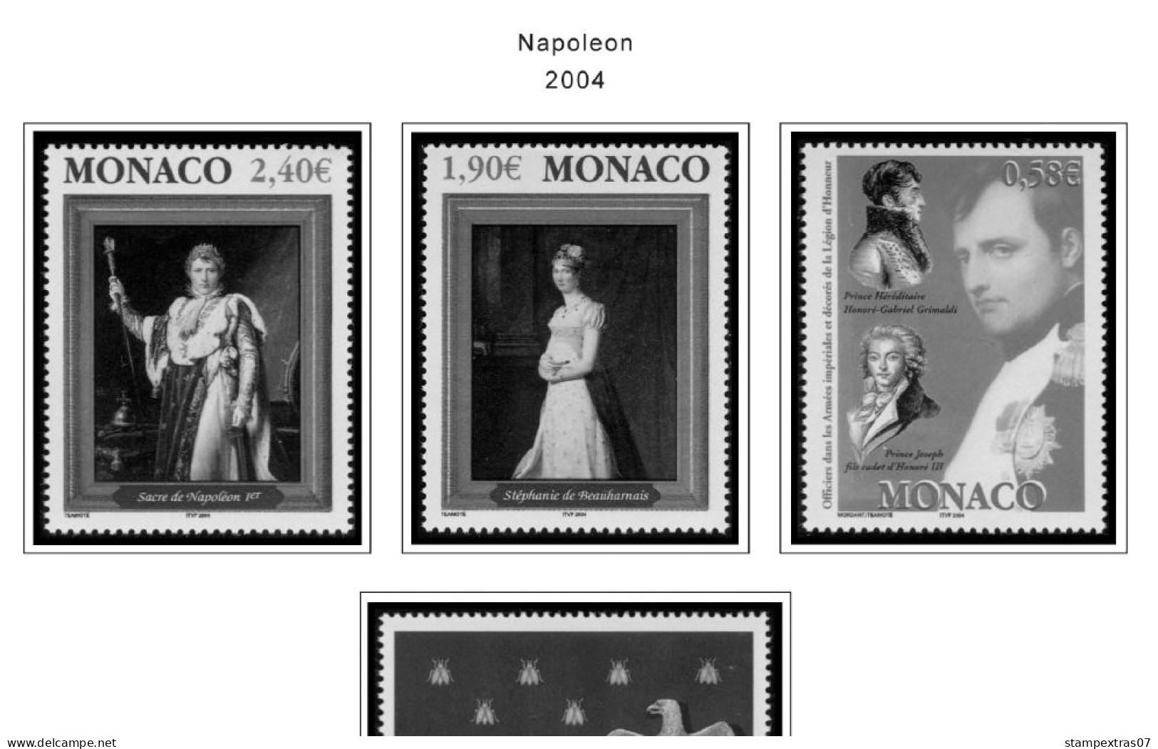 MONACO 1855-2010 + 2011-2020 STAMP ALBUM PAGES (409 b&w illustrated pages)