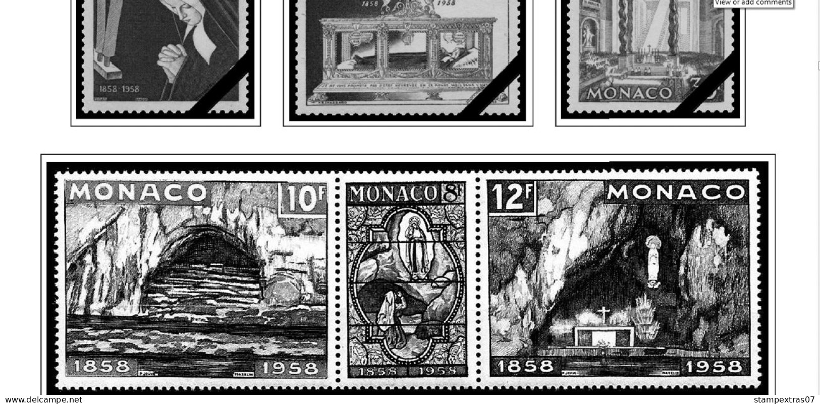 MONACO 1855-2010 + 2011-2020 STAMP ALBUM PAGES (409 b&w illustrated pages)