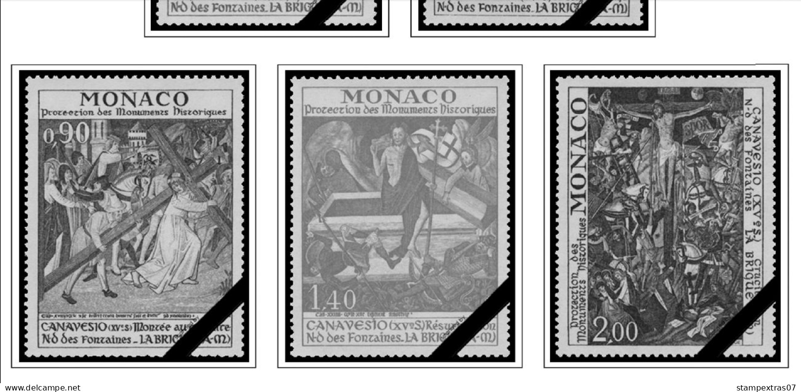 MONACO 1855-2010 + 2011-2020 STAMP ALBUM PAGES (409 b&w illustrated pages)