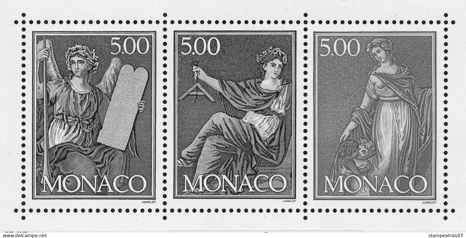 MONACO 1855-2010 + 2011-2020 STAMP ALBUM PAGES (409 b&w illustrated pages)