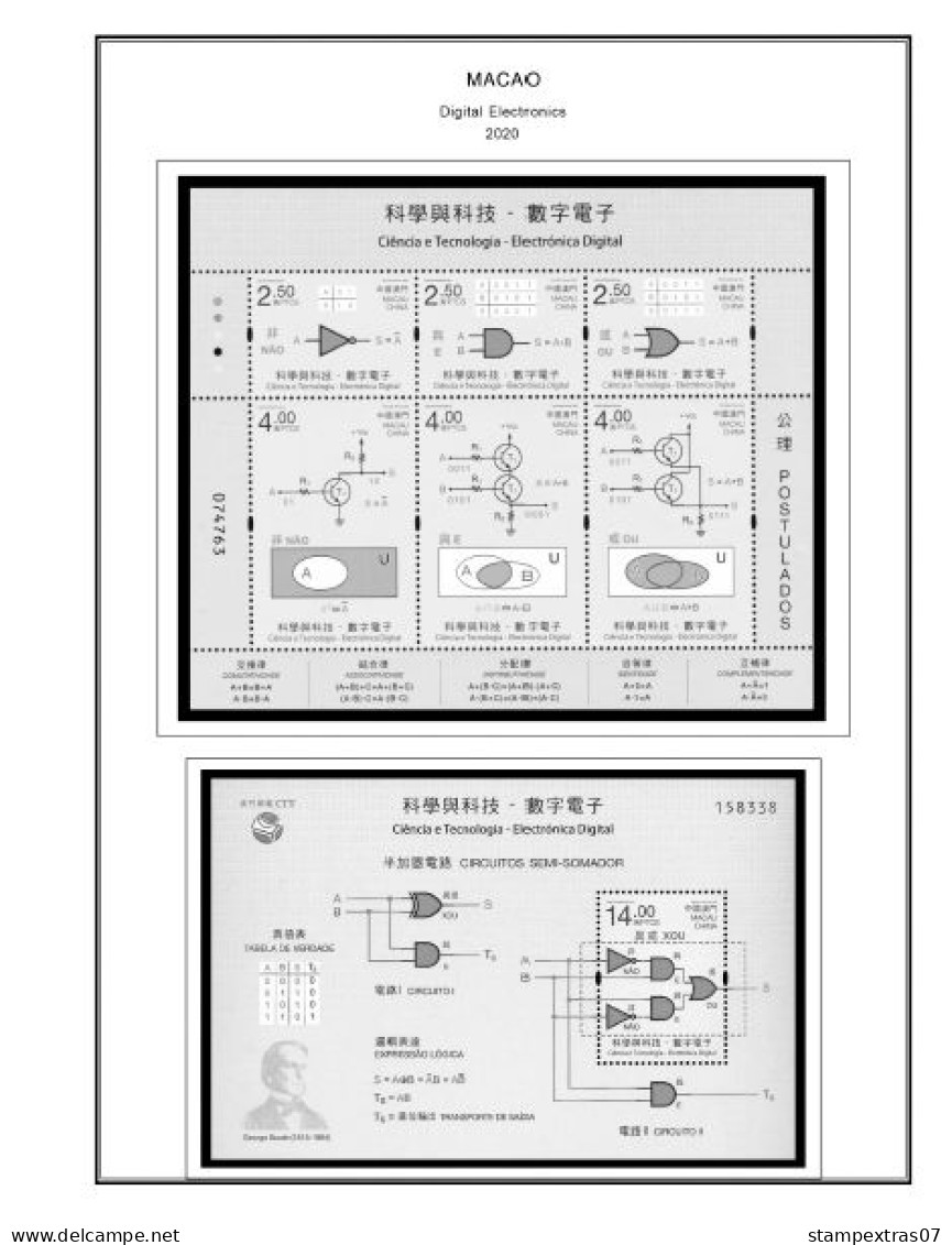 MACAO [SAR] 1999-2010 + 2011-2020 STAMP ALBUM PAGES (248 b&w illustrated pages)