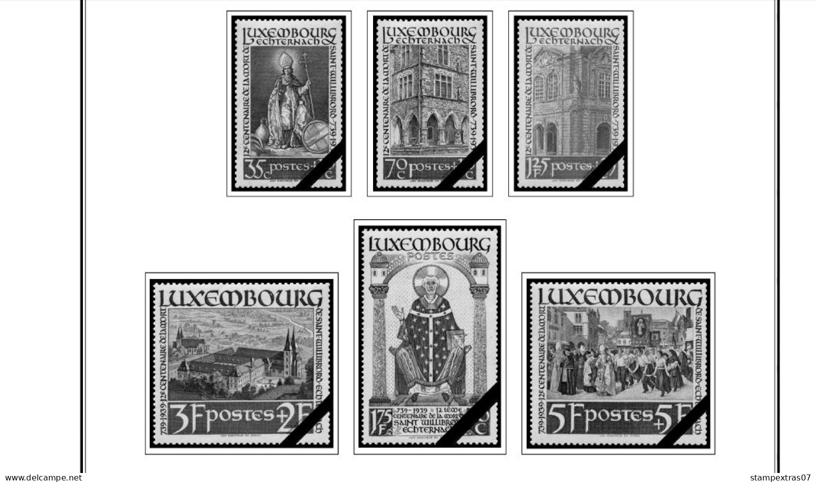 LUXEMBOURG 1852-2010 + 2011-2020 STAMP ALBUM PAGES (244 b&w illustrated pages)