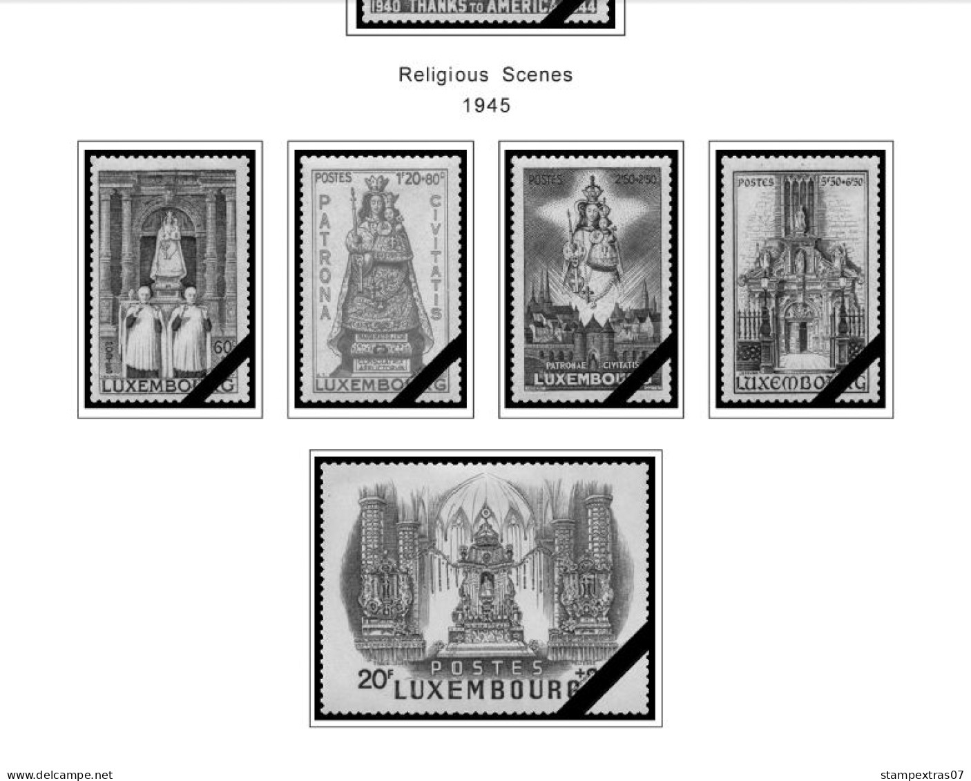 LUXEMBOURG 1852-2010 + 2011-2020 STAMP ALBUM PAGES (244 b&w illustrated pages)