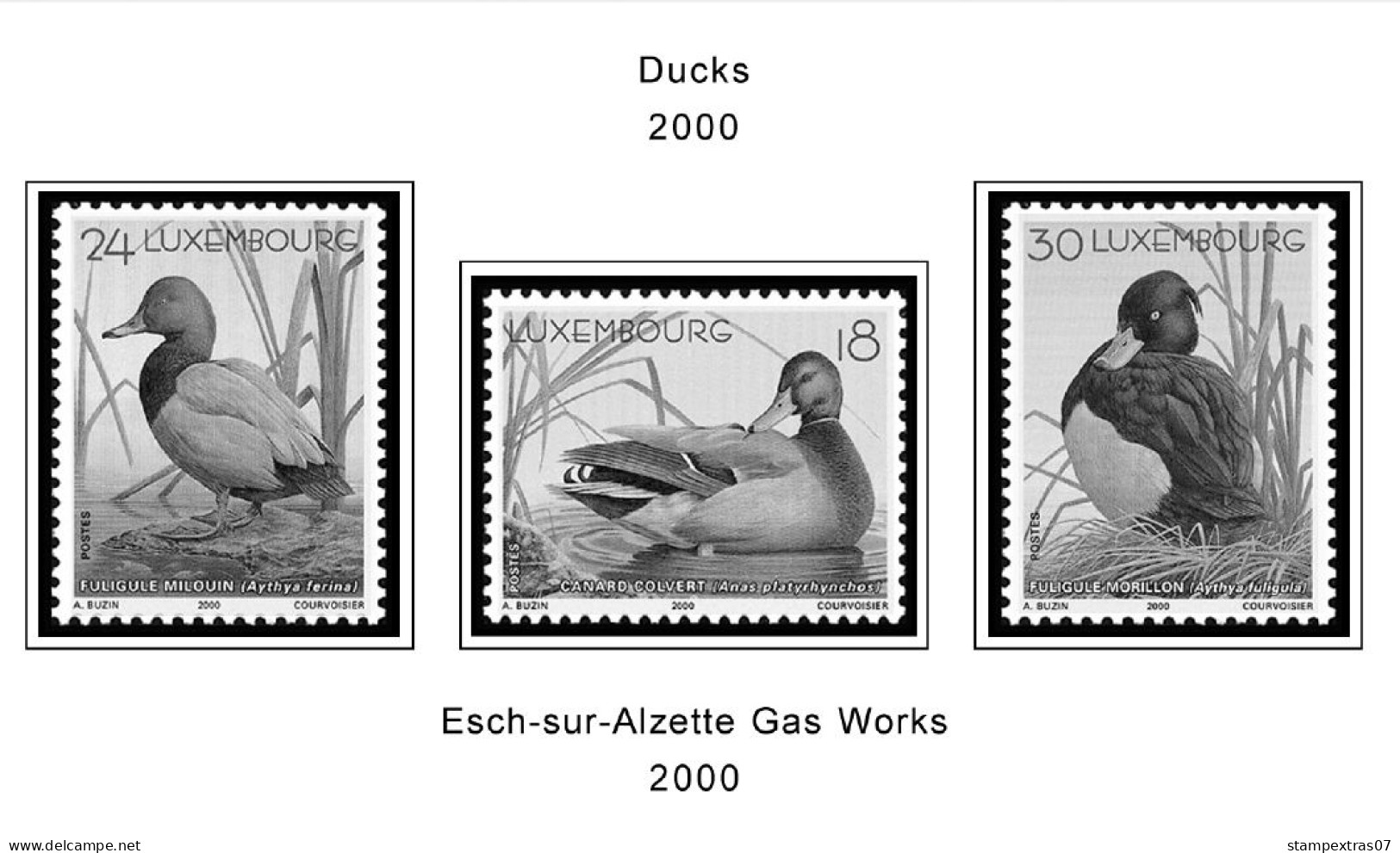 LUXEMBOURG 1852-2010 + 2011-2020 STAMP ALBUM PAGES (244 b&w illustrated pages)