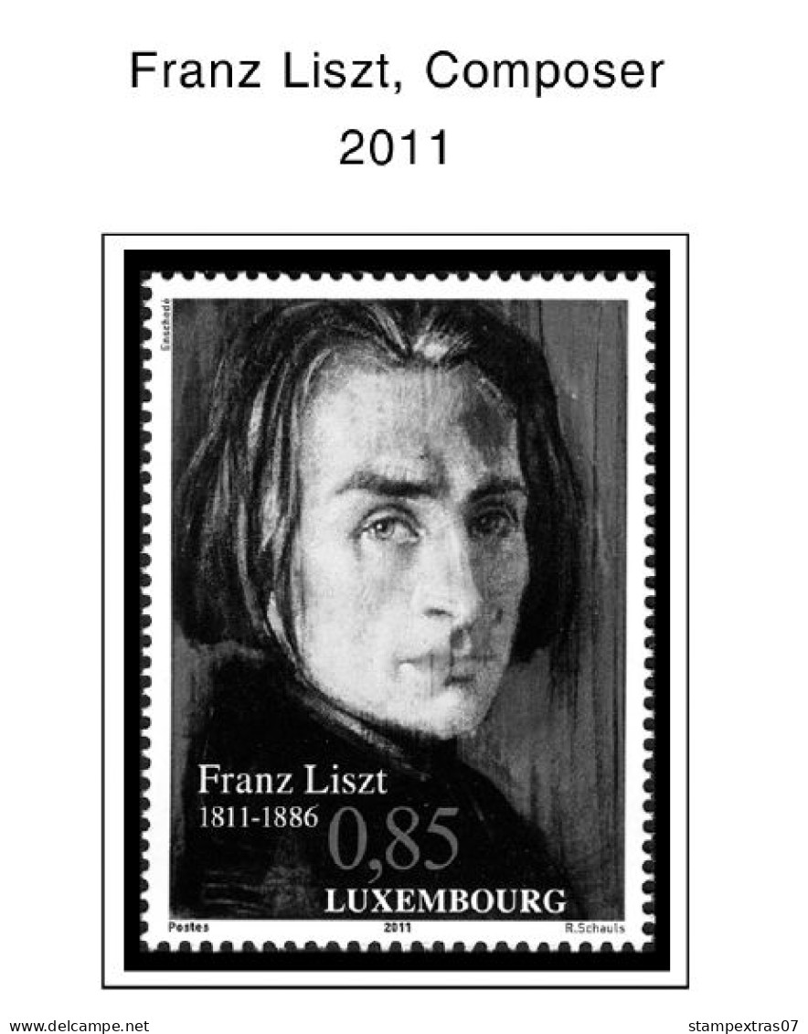 LUXEMBOURG 1852-2010 + 2011-2020 STAMP ALBUM PAGES (244 b&w illustrated pages)