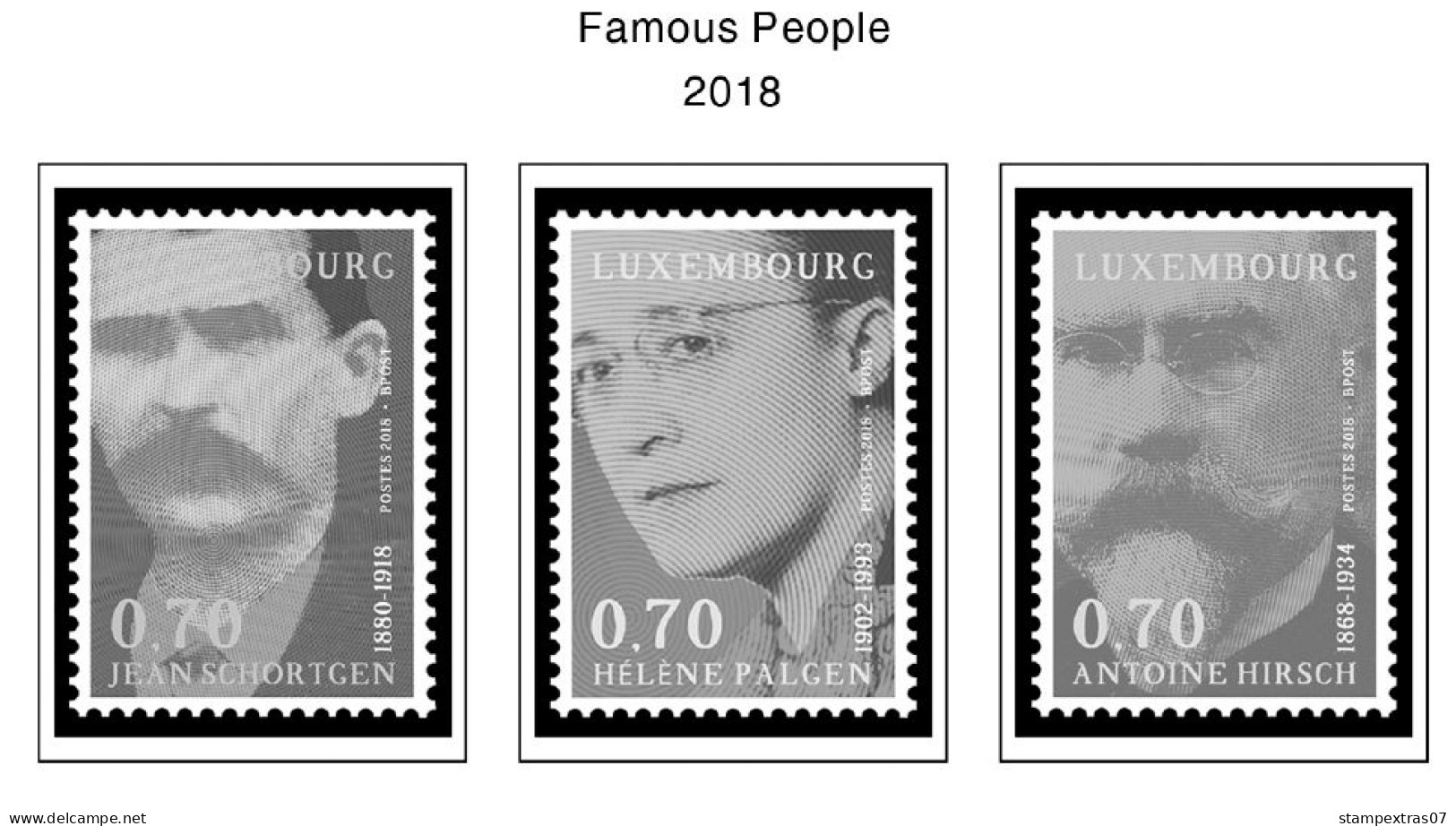 LUXEMBOURG 1852-2010 + 2011-2020 STAMP ALBUM PAGES (244 b&w illustrated pages)