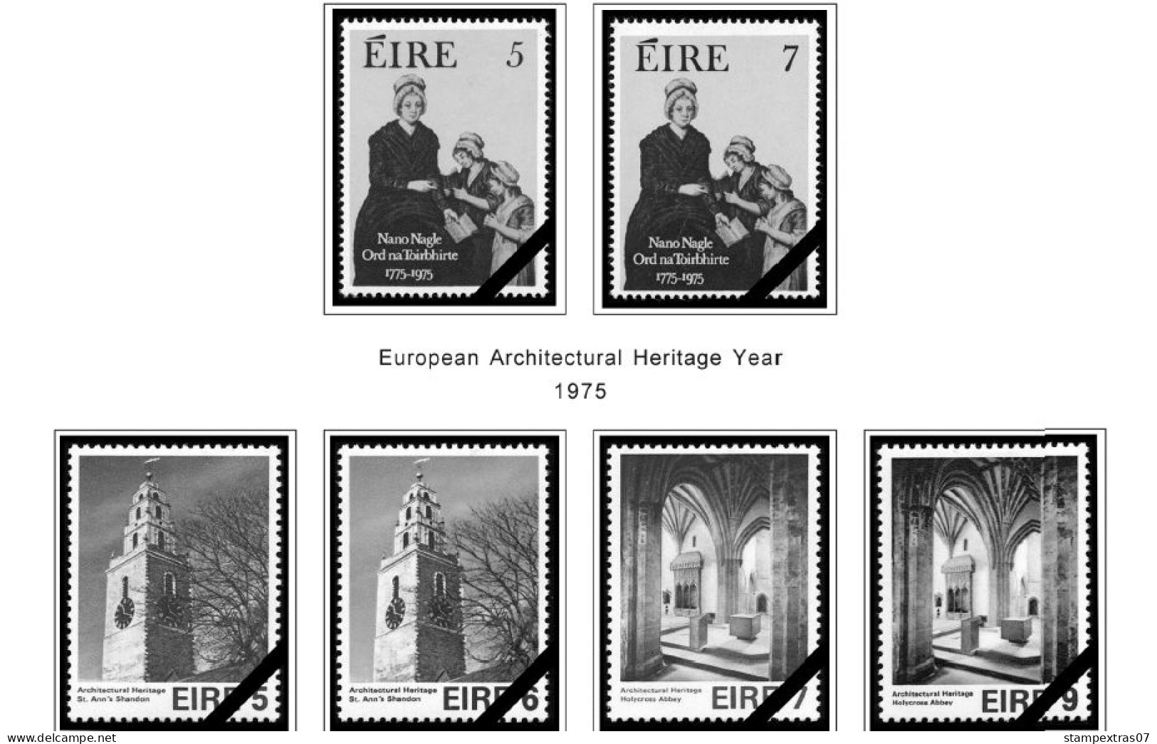 IRELAND 1922-2010 + 2011-2020 STAMP ALBUM PAGES (336 b&w illustrated pages)