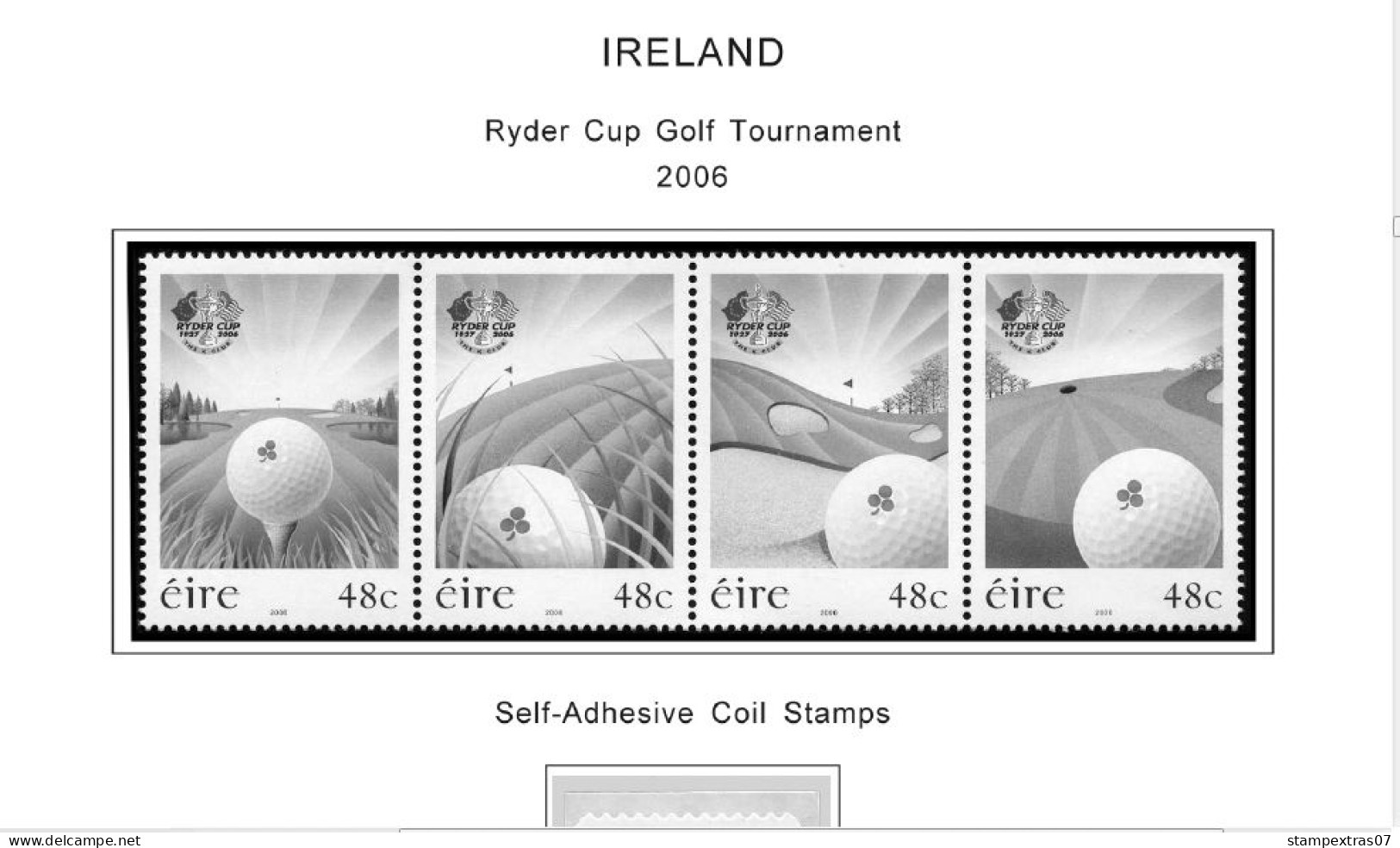 IRELAND 1922-2010 + 2011-2020 STAMP ALBUM PAGES (336 b&w illustrated pages)