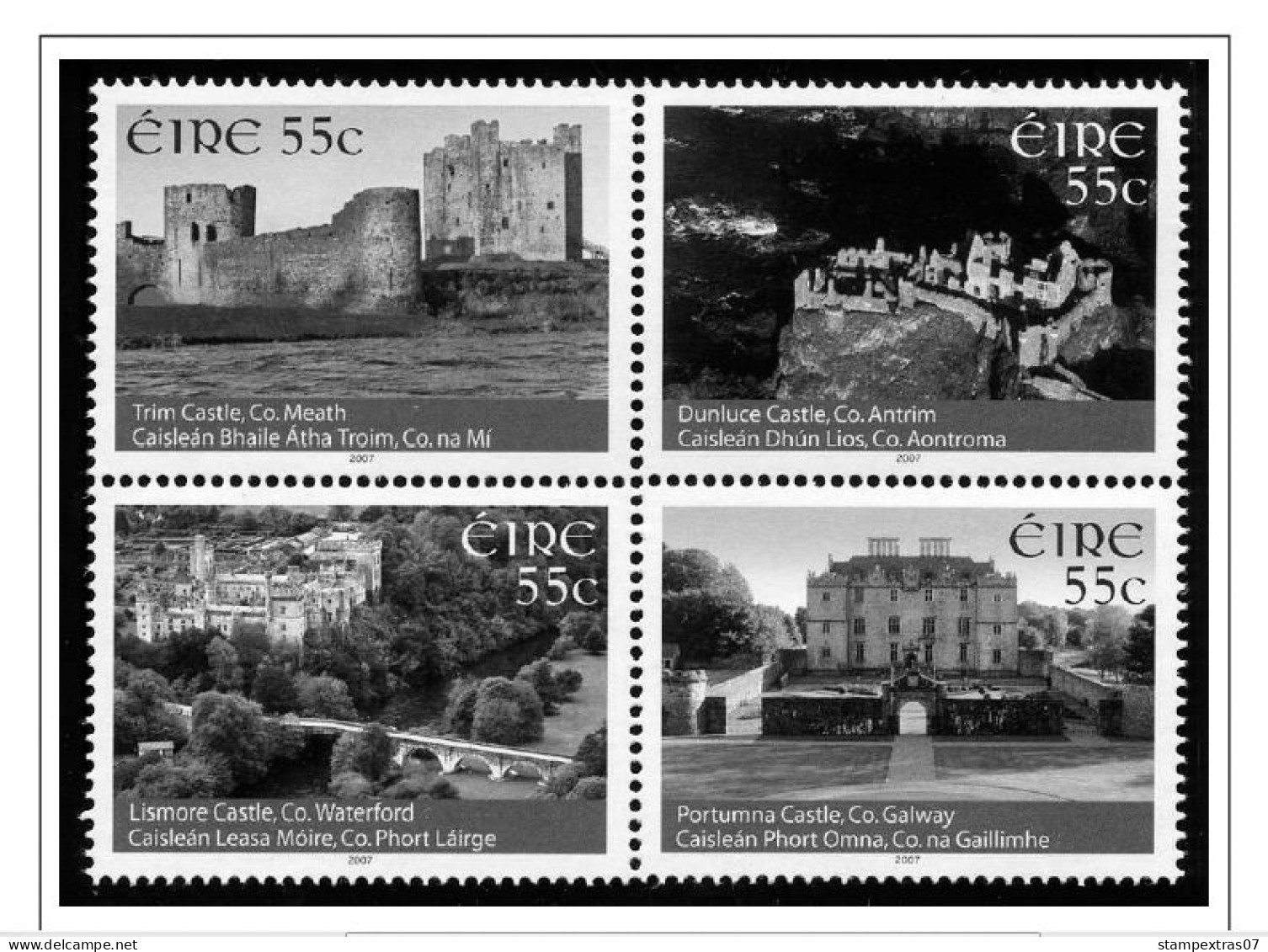 IRELAND 1922-2010 + 2011-2020 STAMP ALBUM PAGES (336 b&w illustrated pages)