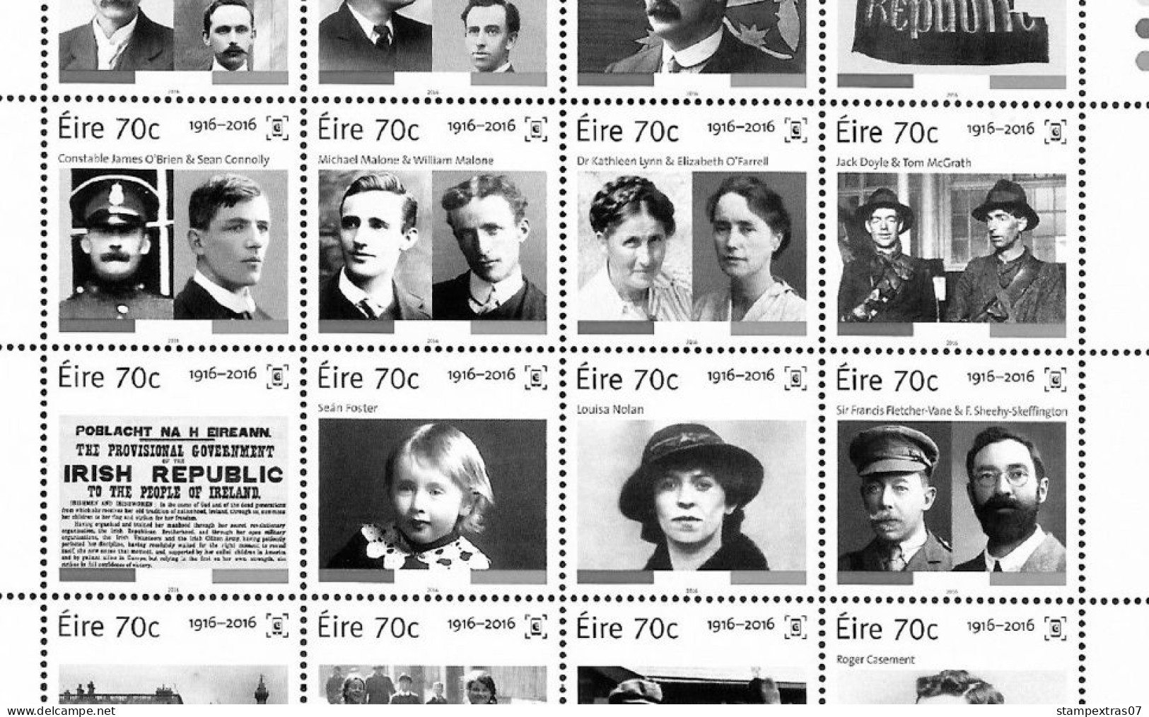 IRELAND 1922-2010 + 2011-2020 STAMP ALBUM PAGES (336 b&w illustrated pages)