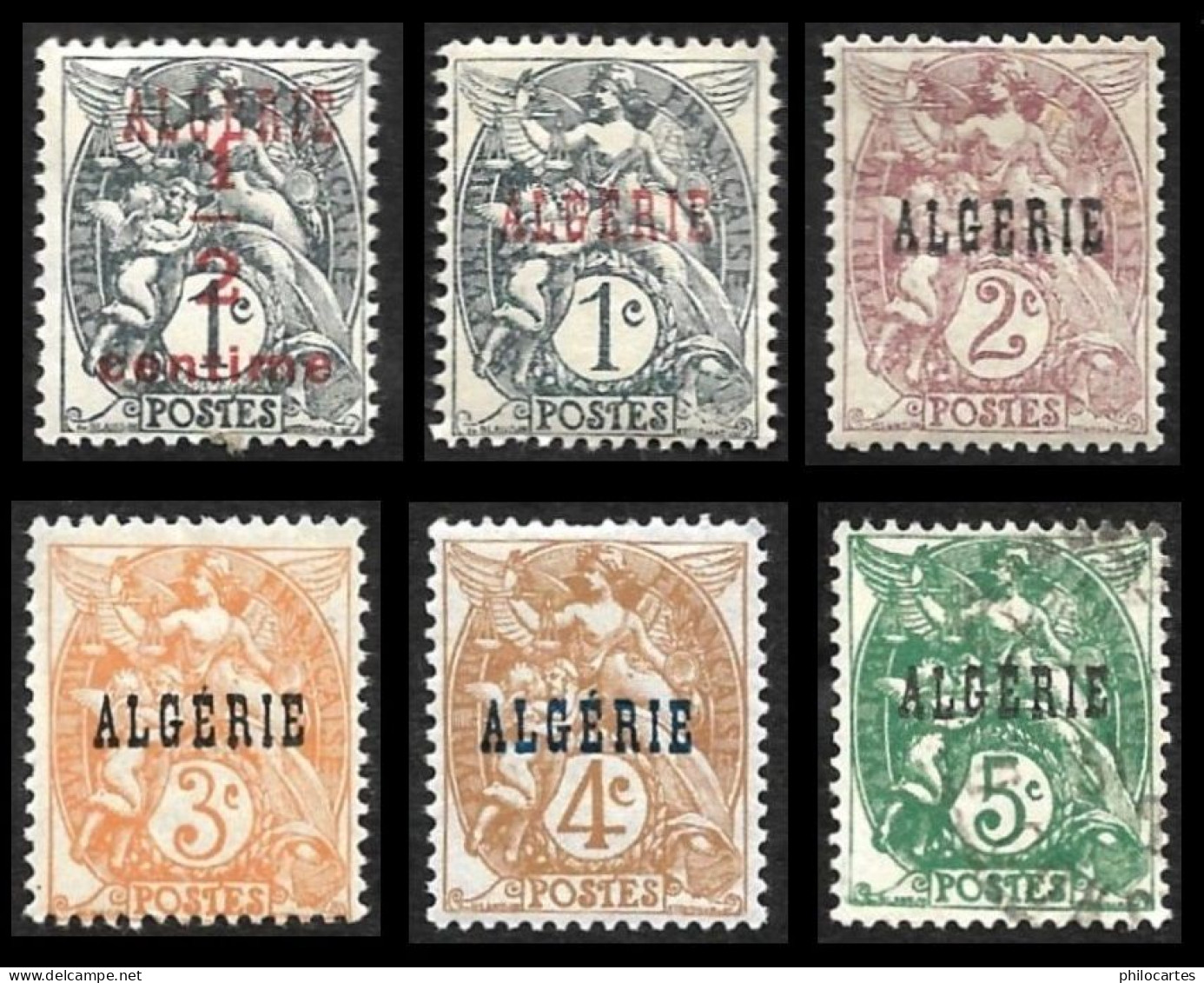 ALGERIE 1924 - YT 1 à 6 - Type Blanc -  5 NEUFS Et 1 Oblitéré - Neufs