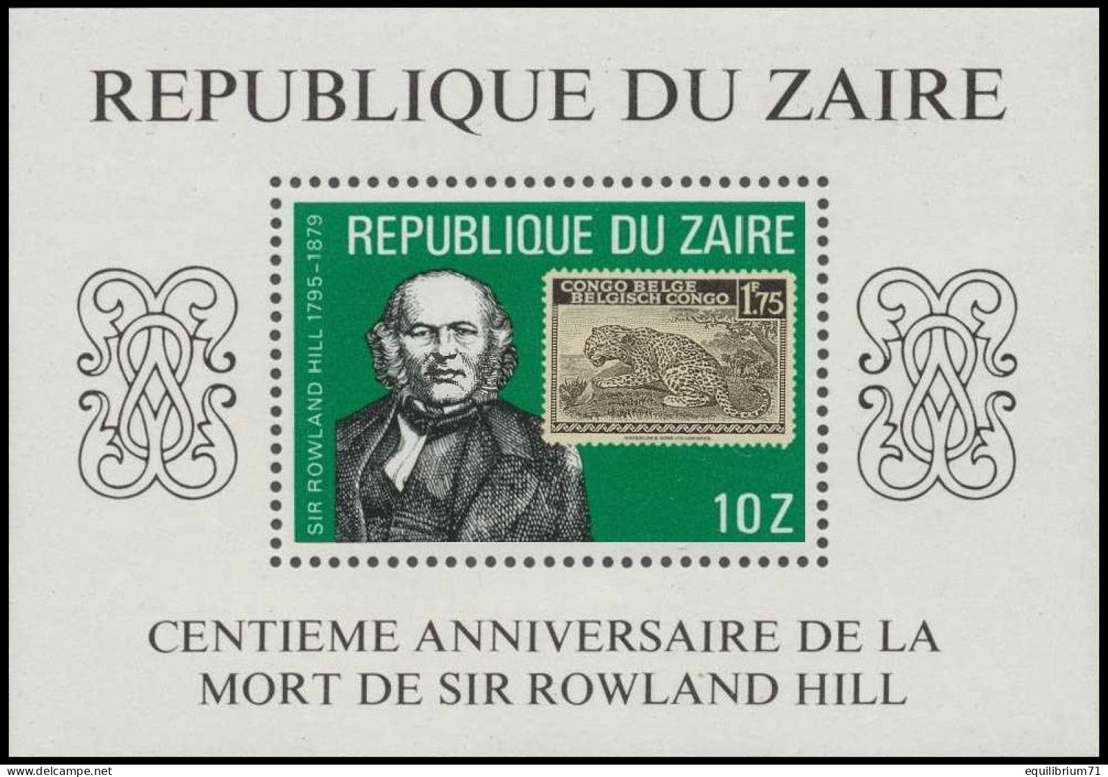 BL38** (1009) - Sir Rowland Hill - ZAÏRE - Rowland Hill