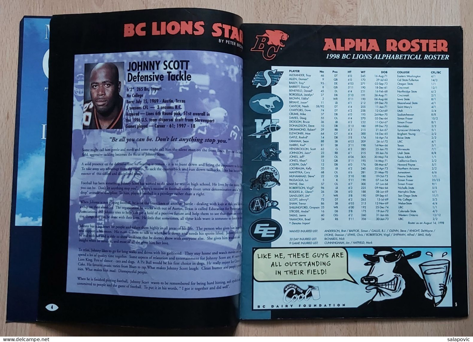 BC Lions Tales N° 4 1998 Magazine Canadian Football League (CFL) - Libros