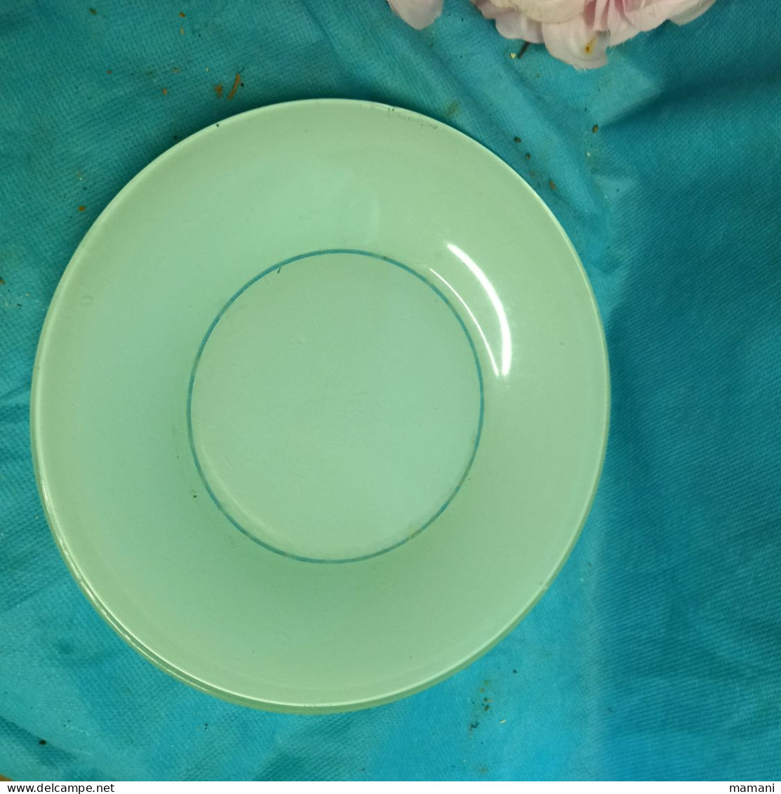 Lot D'assiettes Plate Vintage Vert Clair + 1 A Soupe Vert Fonce - Piatti