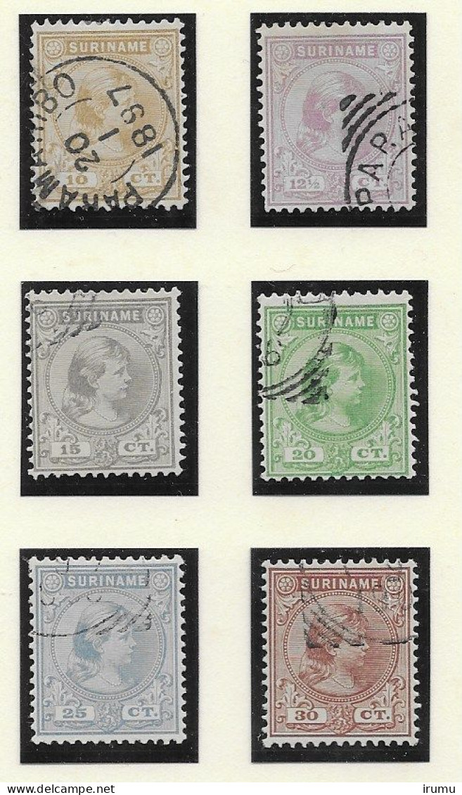 Suriname 1892 NVPH 23-28 Gebruikt Cw €31 - Mooie Exemplaren (SN 434) - Suriname ... - 1975