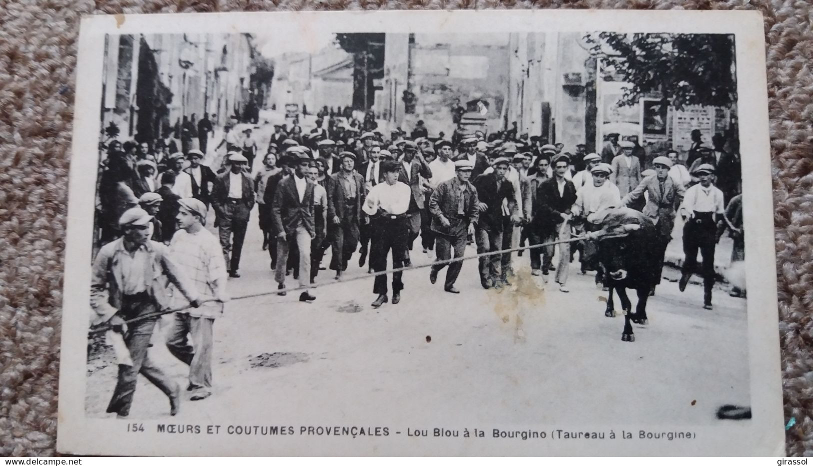 CPA MOEURS ET COUTUMES PROVENCALES LOU BIOU A LA BOURGINO TORO TAUREAU A LA BOURGINE ANIMATION ED J GEORGE - Tauri