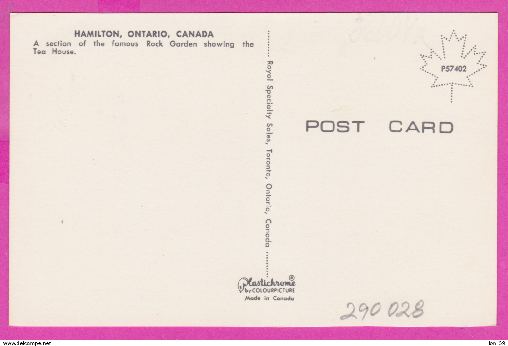 290028 / Canada -  Hamilton (Ontario) - A Section Of The Famous Rock Garden Showing The Tea House  PC 57402 Kanada - Hamilton