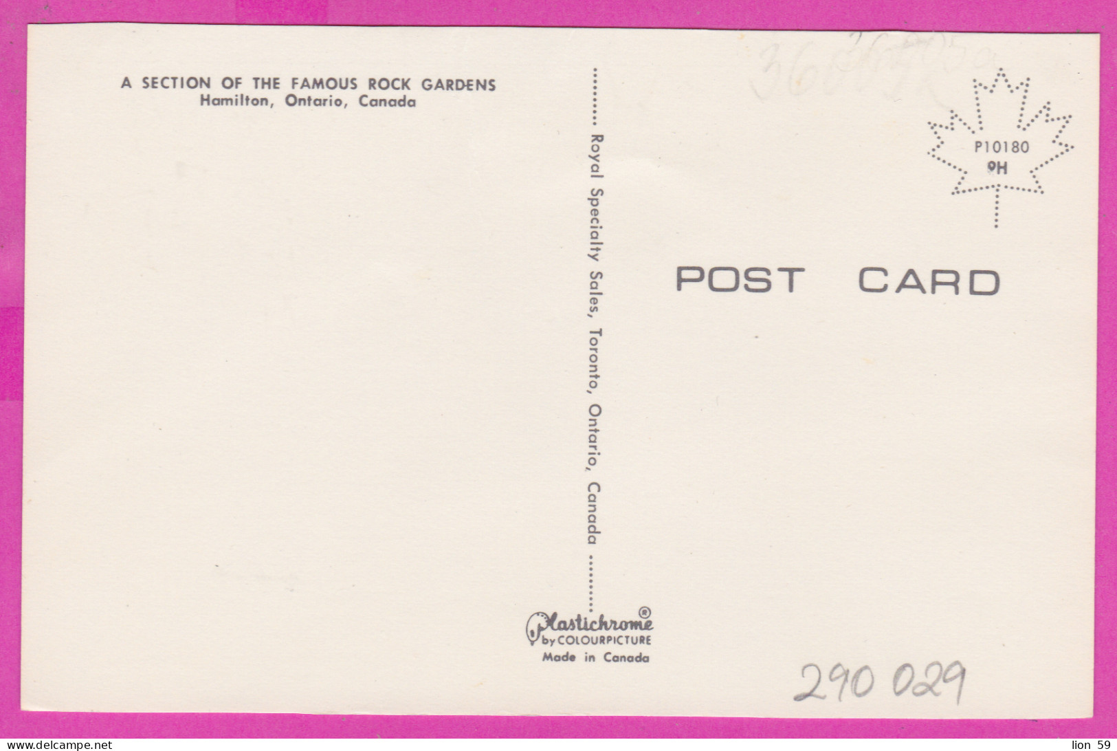 290029 / Canada -  Hamilton (Ontario) - A Section Of The Famous Rock Garden  Lake Flowers Tree PC P10180 Kanada - Hamilton