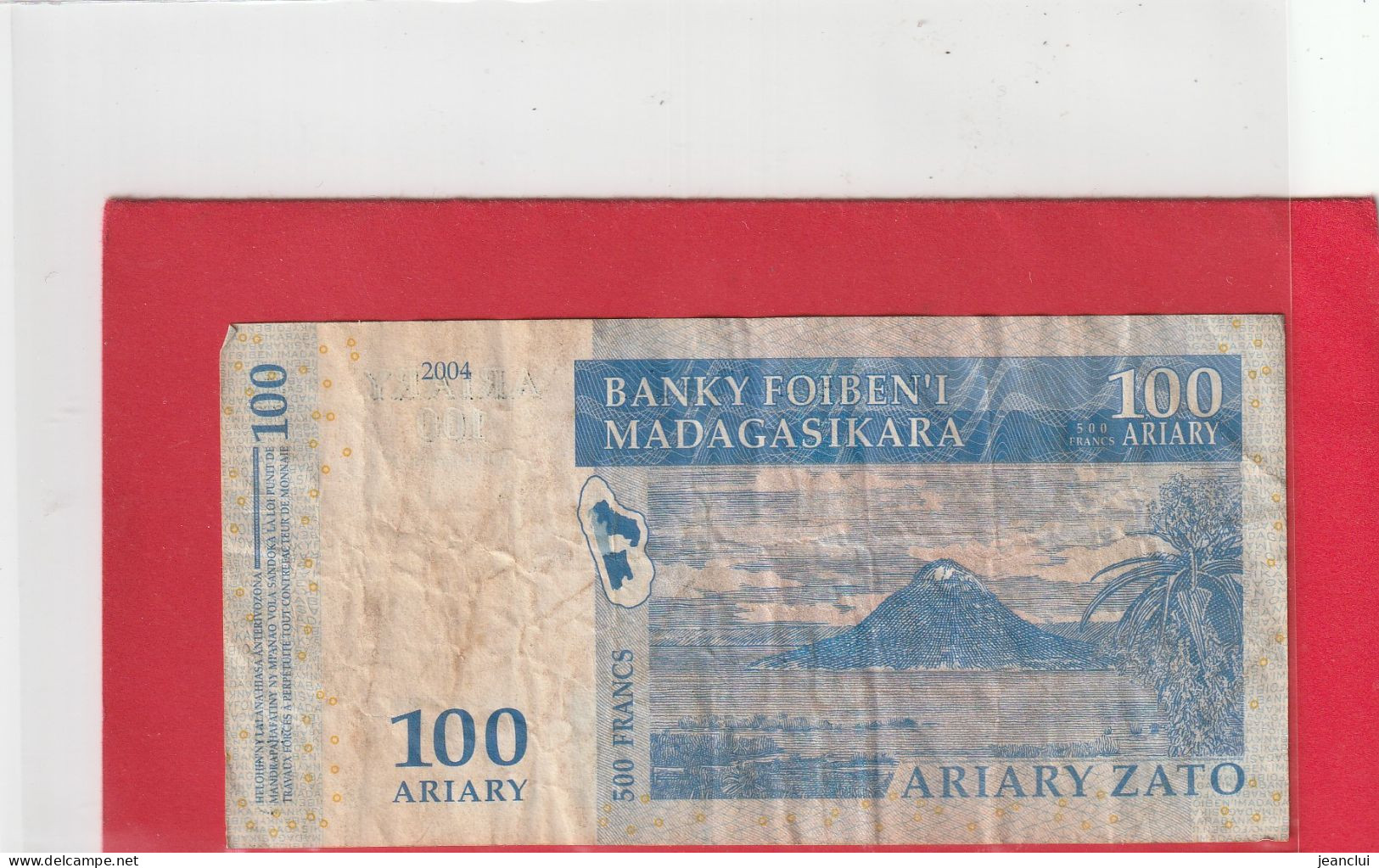 BANKY FOIBEN'I MADAGASIKARA  .  100 ARIARY  -  500 FRANCS  .  2004  .  N° A 2503975 B   .  2 SCANES - Madagascar