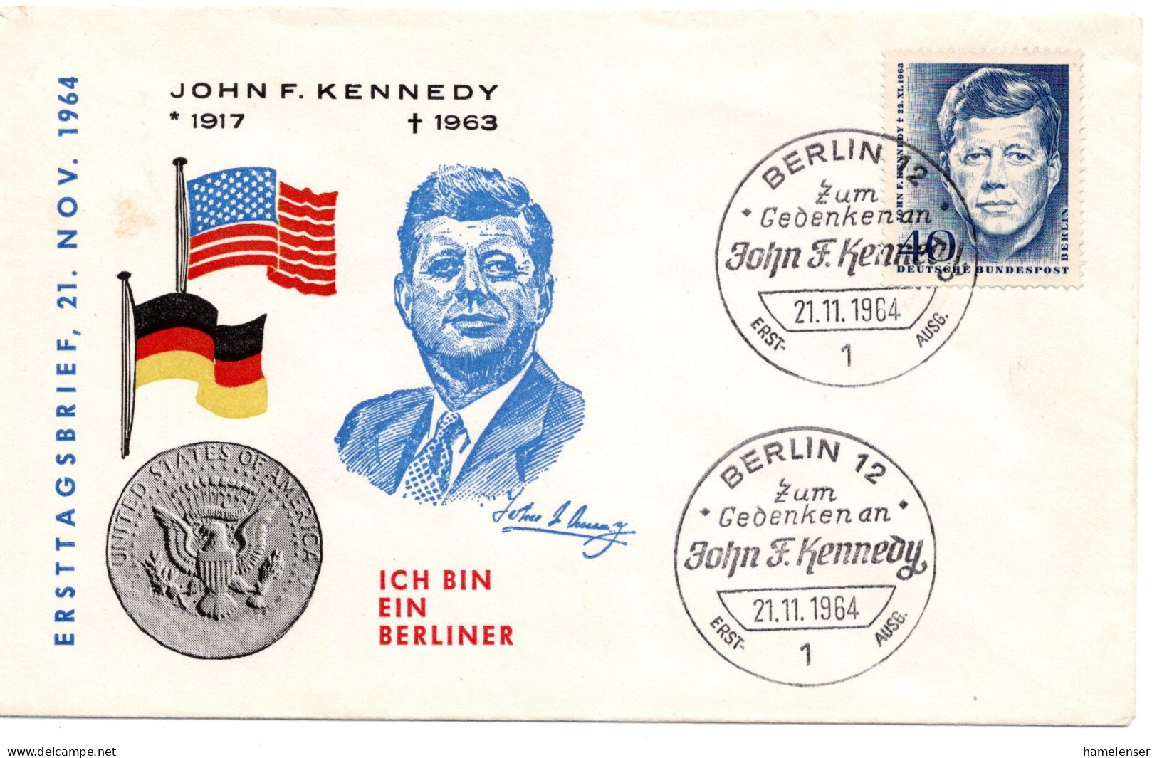 64910 - Berlin - 1964 - 40Pfg Kennedy A FDC BERLIN - Covers & Documents