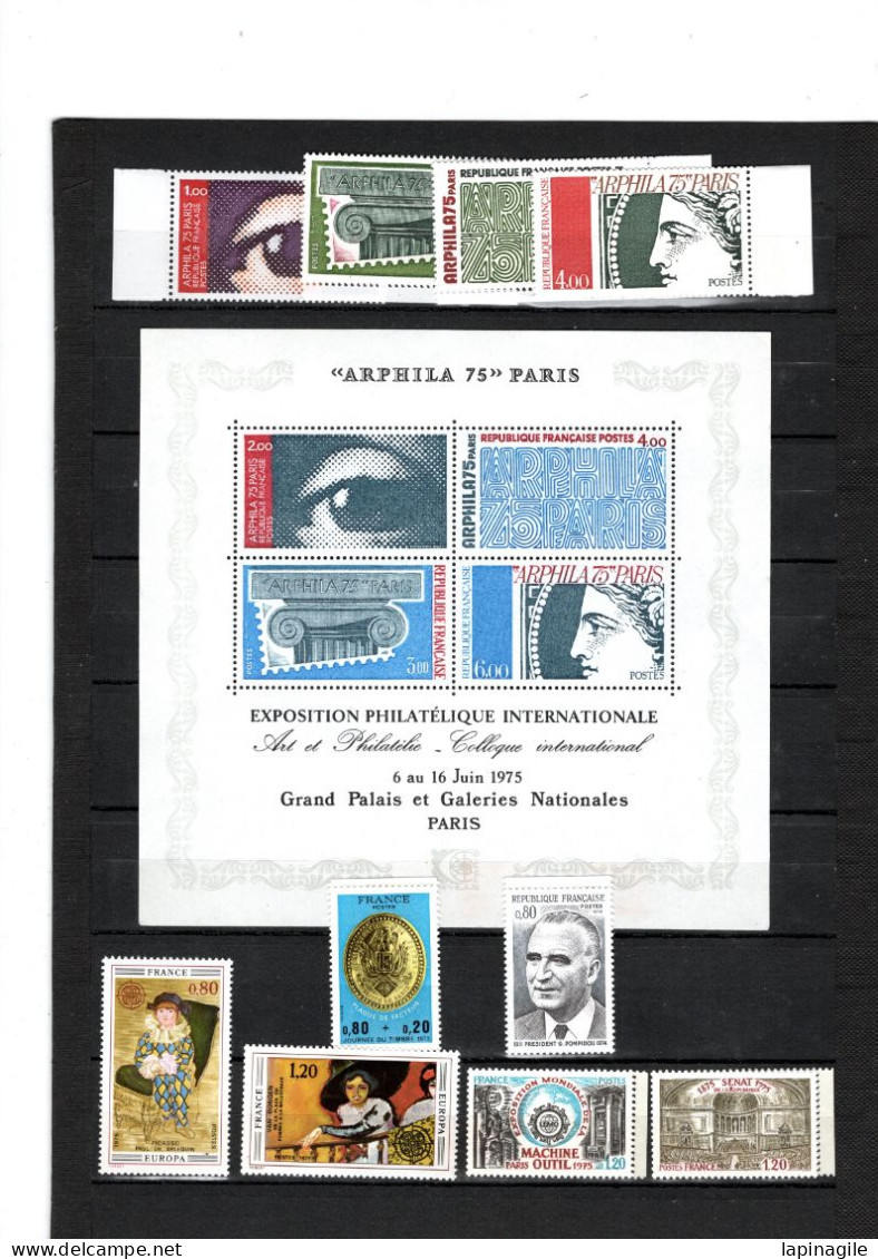 FR 1975 ANNEE COMPLETE Neuve** MNH 33 TIMBRES - 1970-1979