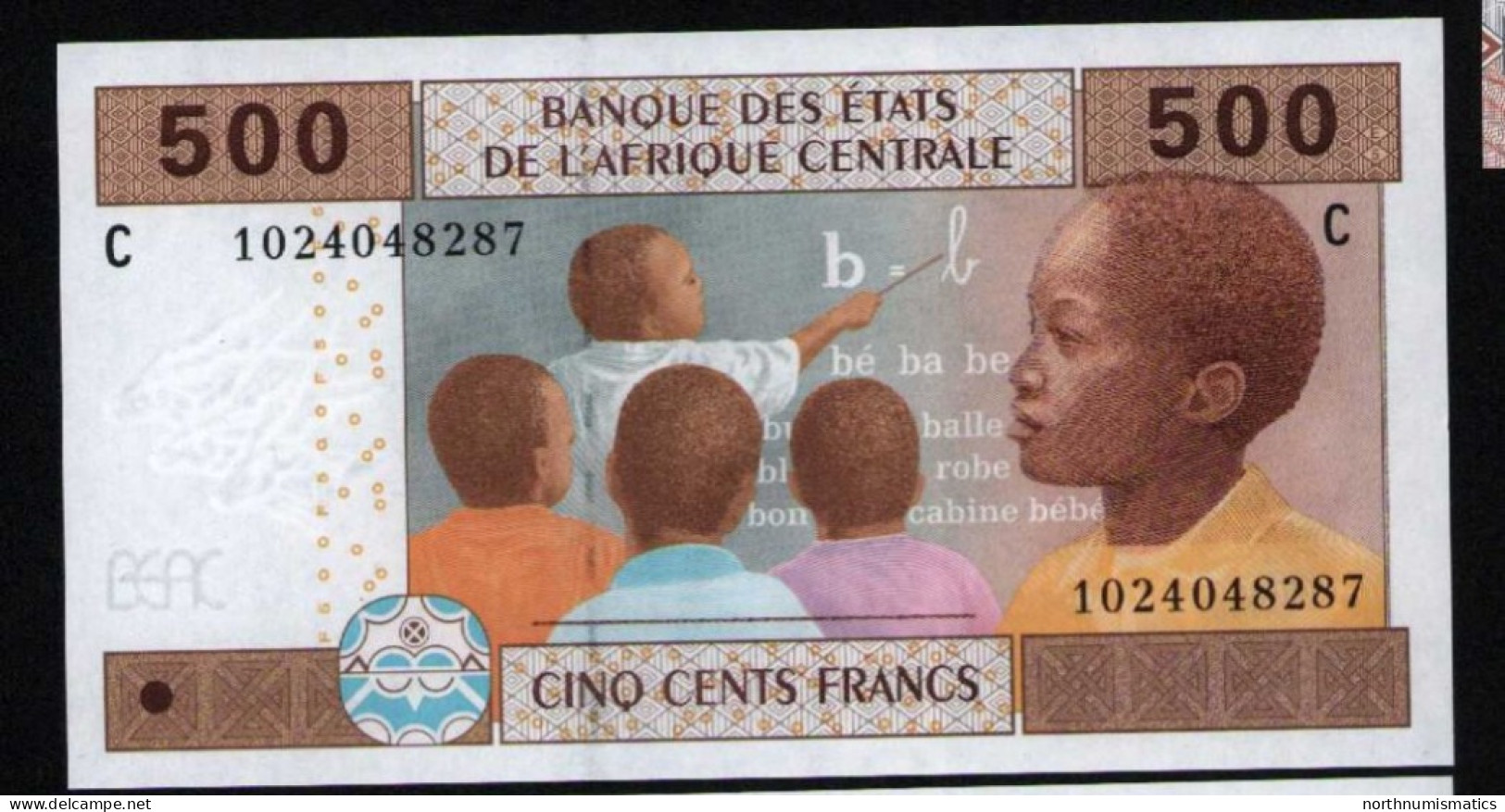 Banque Des Etats De L'Afrique Centrale 500 Francs Letter C 2002 Unc - Stati Centrafricani