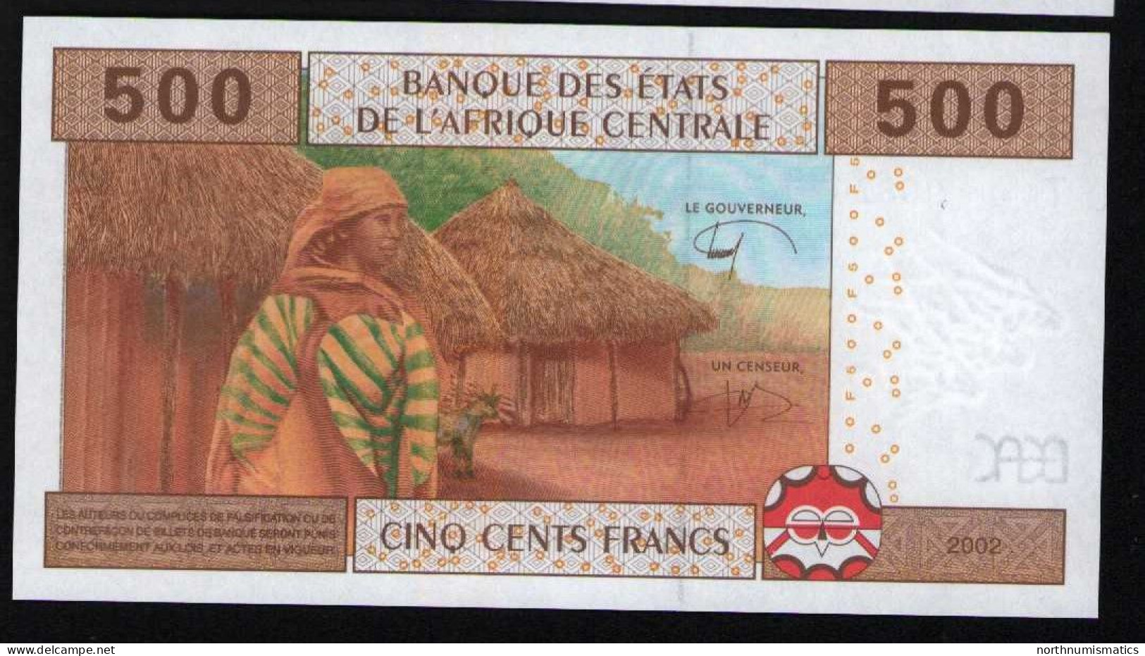 Banque Des Etats De L'Afrique Centrale 500 Francs Letter C 2002 Unc - États D'Afrique Centrale