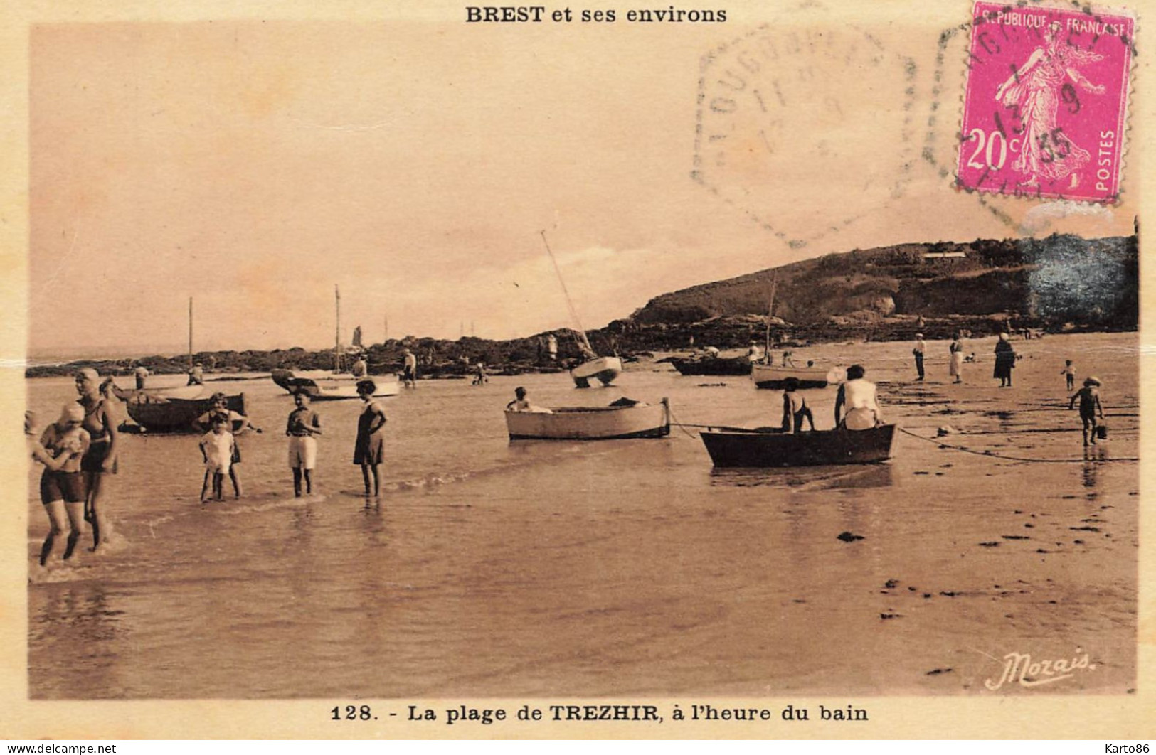 Le Trez Hir , Plougonvelin * à L'heure Du Bain , La Plage De Trezhir , Environs De Brest * Baigneurs Enfants - Plougonvelin