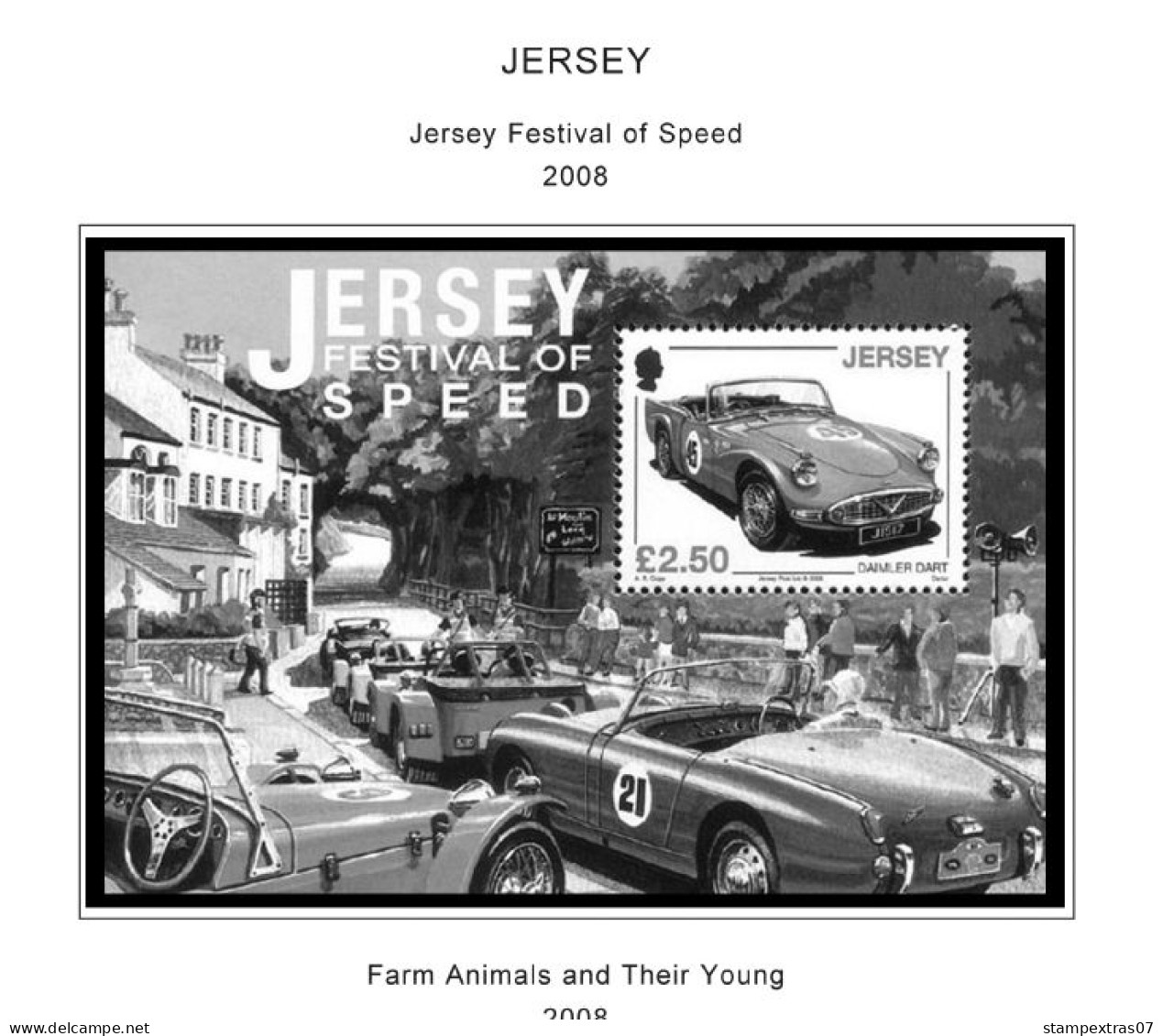 GB JERSEY 1958-2010 + 2011-2020 STAMP ALBUM PAGES (333 b&w illustrated pages)