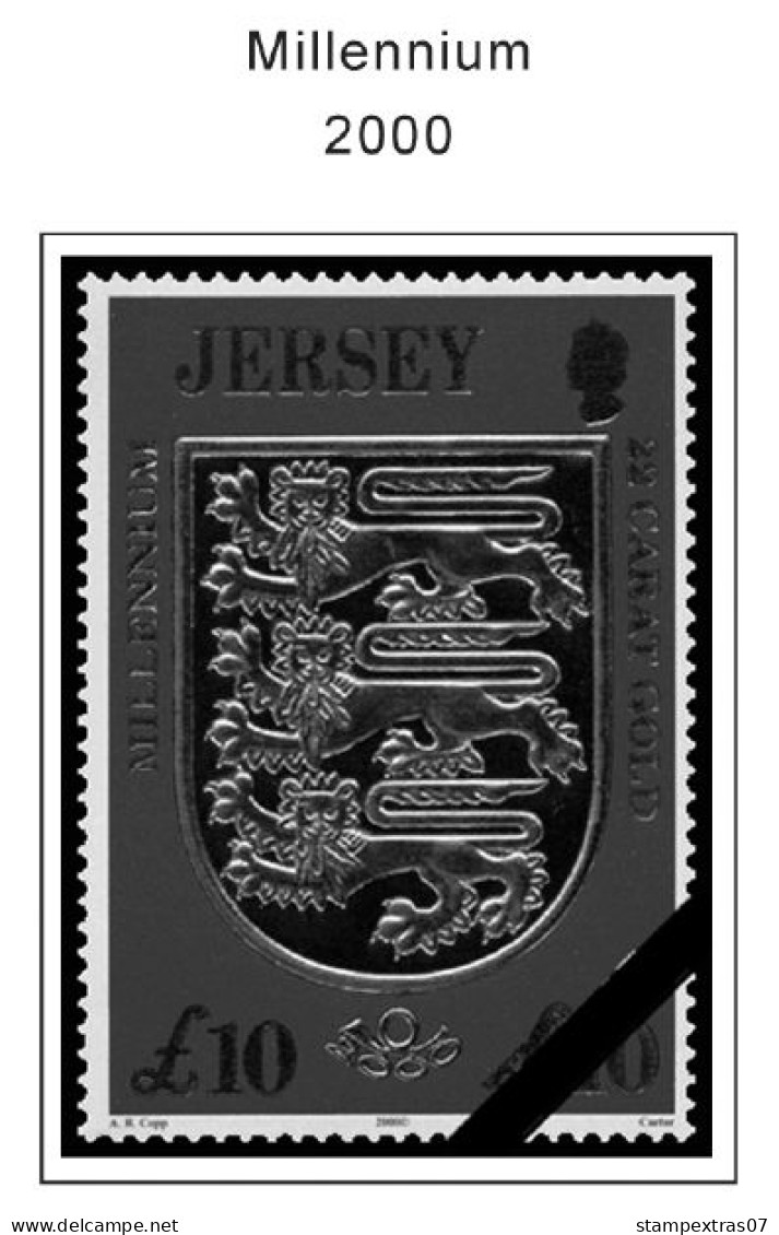 GB JERSEY 1958-2010 + 2011-2020 STAMP ALBUM PAGES (333 b&w illustrated pages)