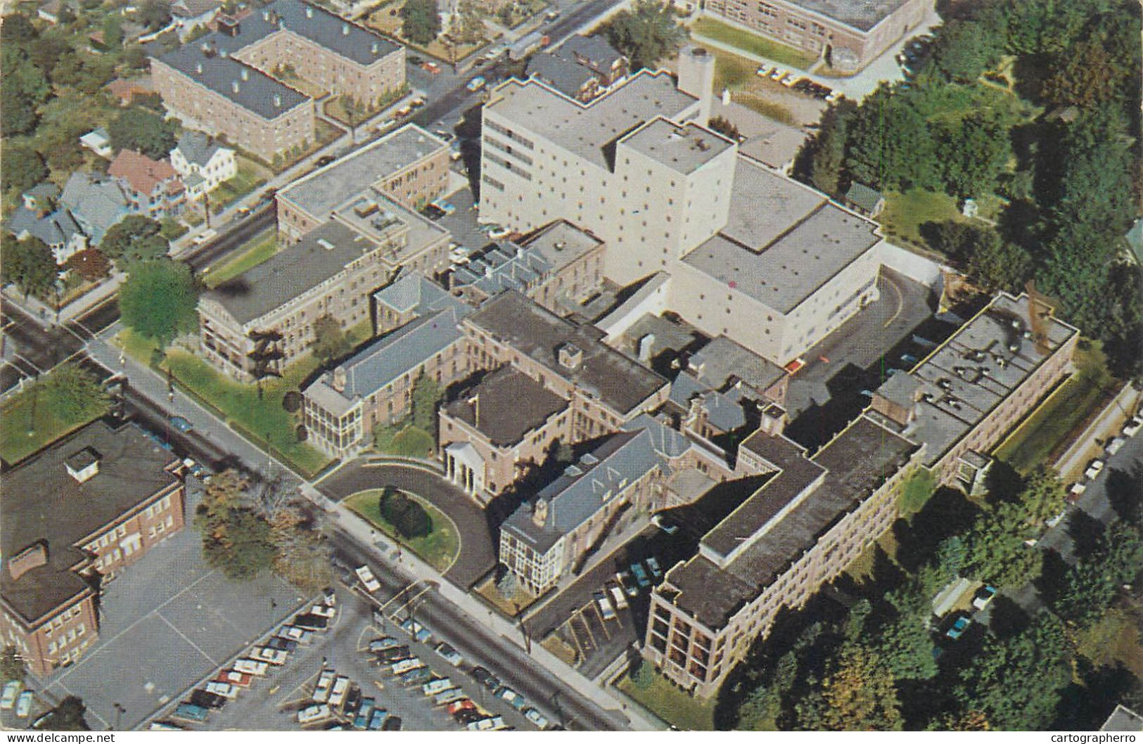 Postcard USA CT - Connecticut Bridgeport Hospital Aerial - Bridgeport