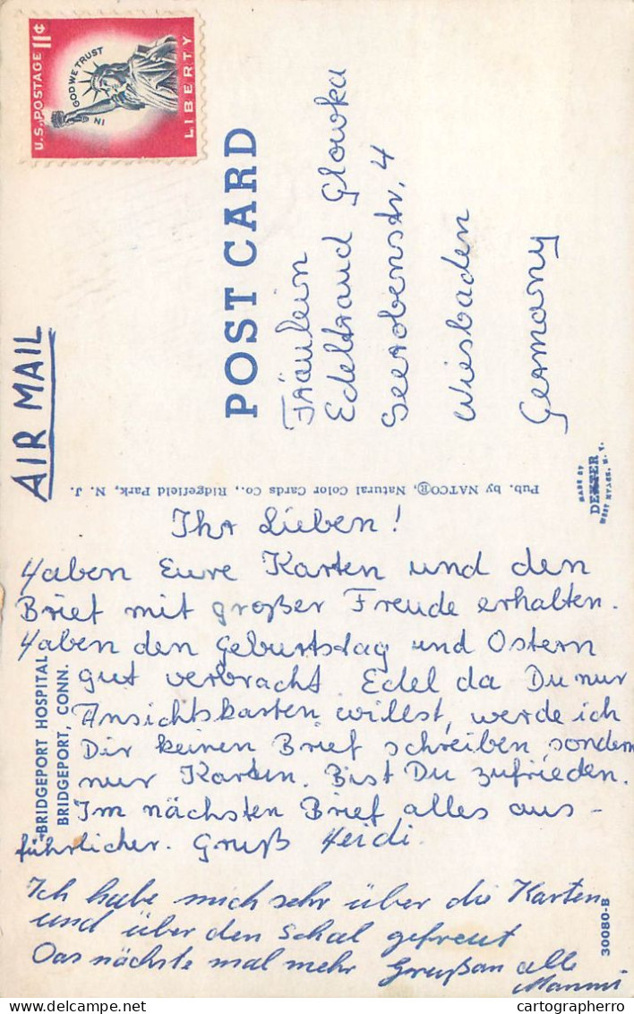 Postcard USA CT - Connecticut Bridgeport Hospital Aerial - Bridgeport