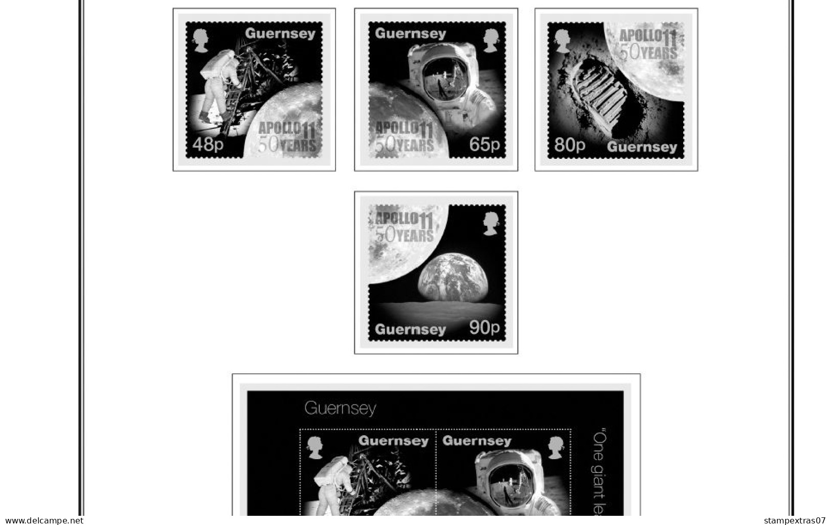 GB GUERNSEY 1958-2010 + 2011- 2020 STAMP ALBUM PAGES (212 b&w illustrated pages)