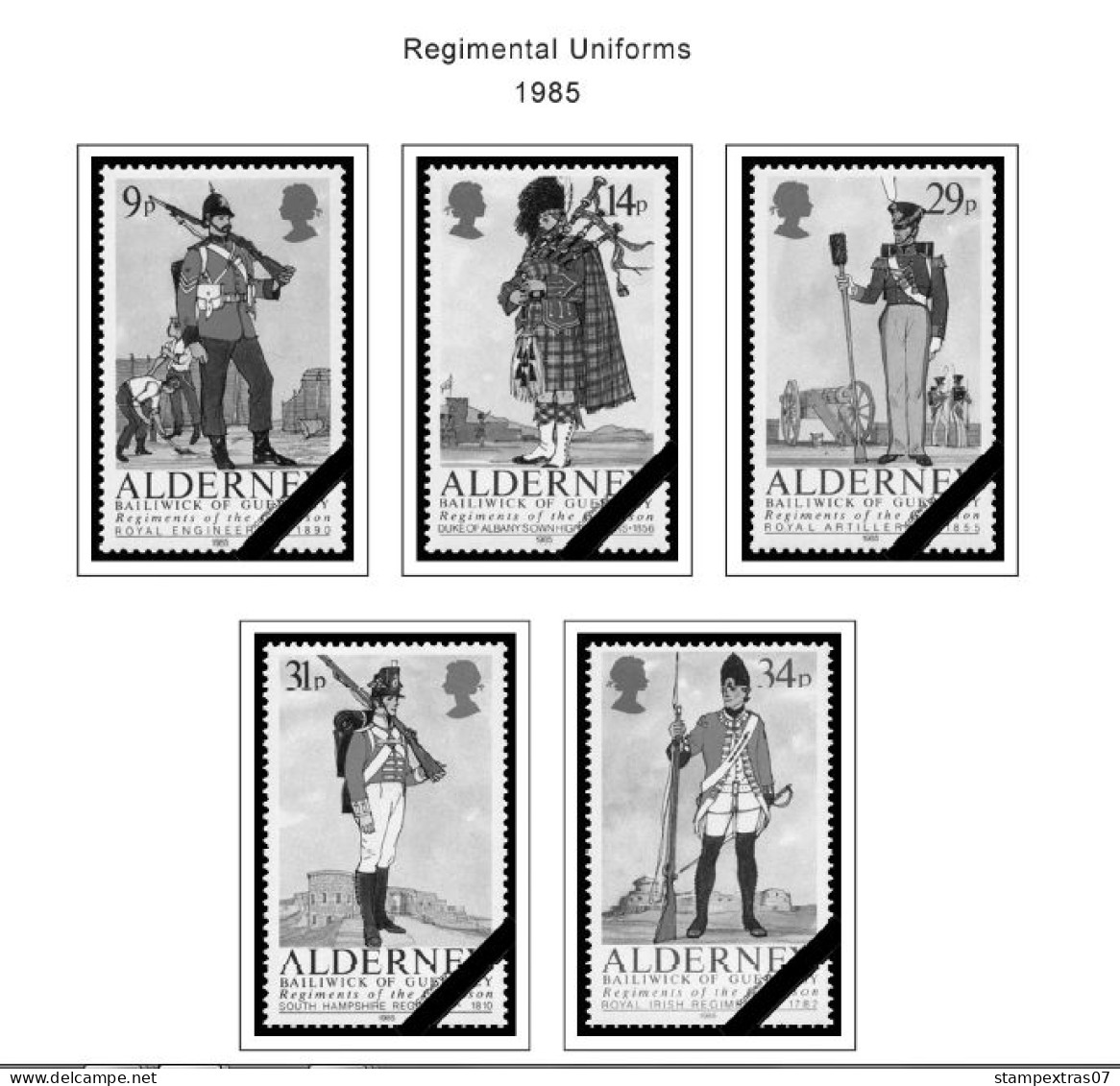 GB ALDERNEY 1983-2010 + 2011-2020 STAMP ALBUM PAGES (89 B&w Illustrated Pages) - Inglese