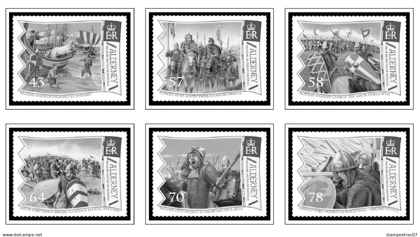 GB ALDERNEY 1983-2010 + 2011-2020 STAMP ALBUM PAGES (89 b&w illustrated pages)