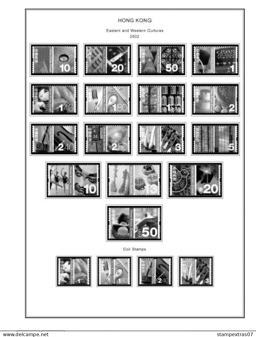 HONG KONG [SAR] 1998-2010 + 2011-2020 STAMP ALBUM PAGES (309 b&w illustrated pages)