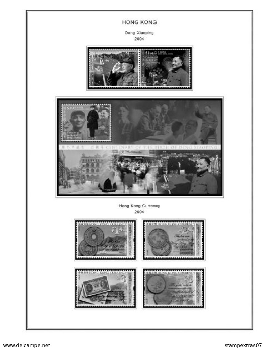 HONG KONG [SAR] 1998-2010 + 2011-2020 STAMP ALBUM PAGES (309 b&w illustrated pages)