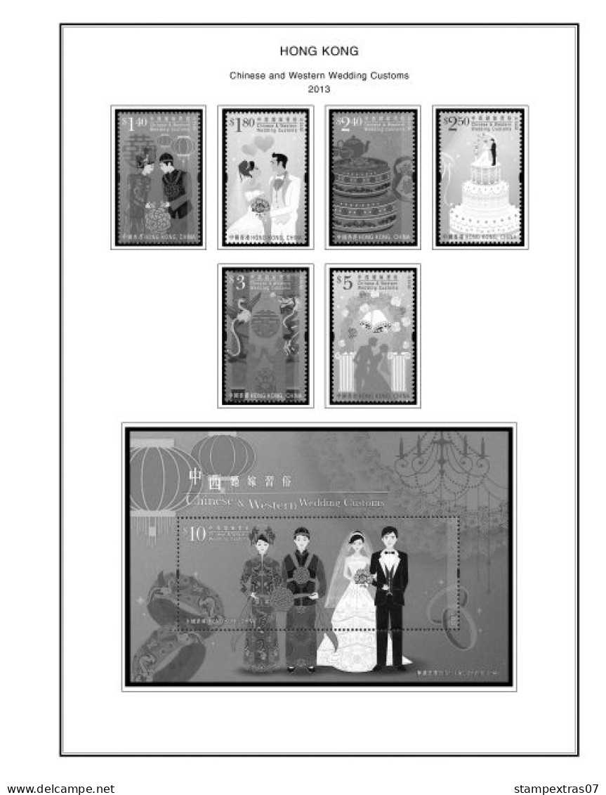 HONG KONG [SAR] 1998-2010 + 2011-2020 STAMP ALBUM PAGES (309 b&w illustrated pages)