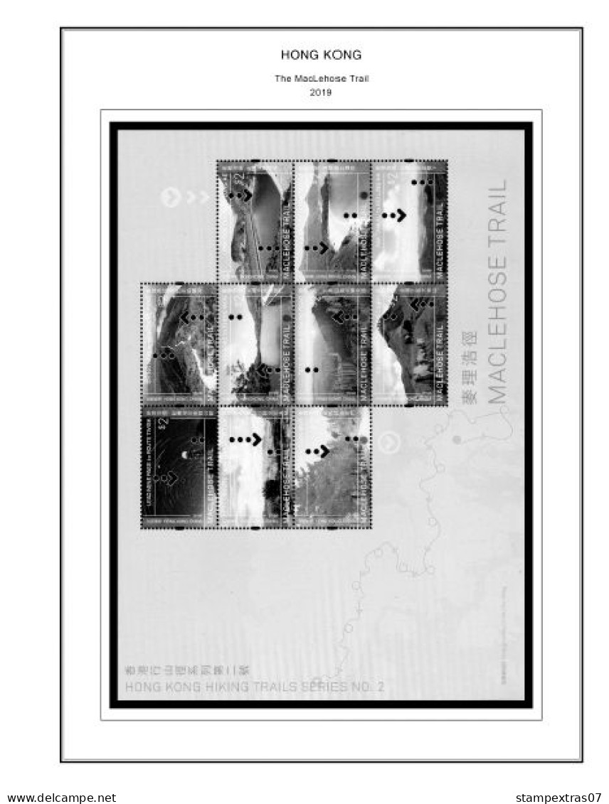 HONG KONG [SAR] 1998-2010 + 2011-2020 STAMP ALBUM PAGES (309 b&w illustrated pages)